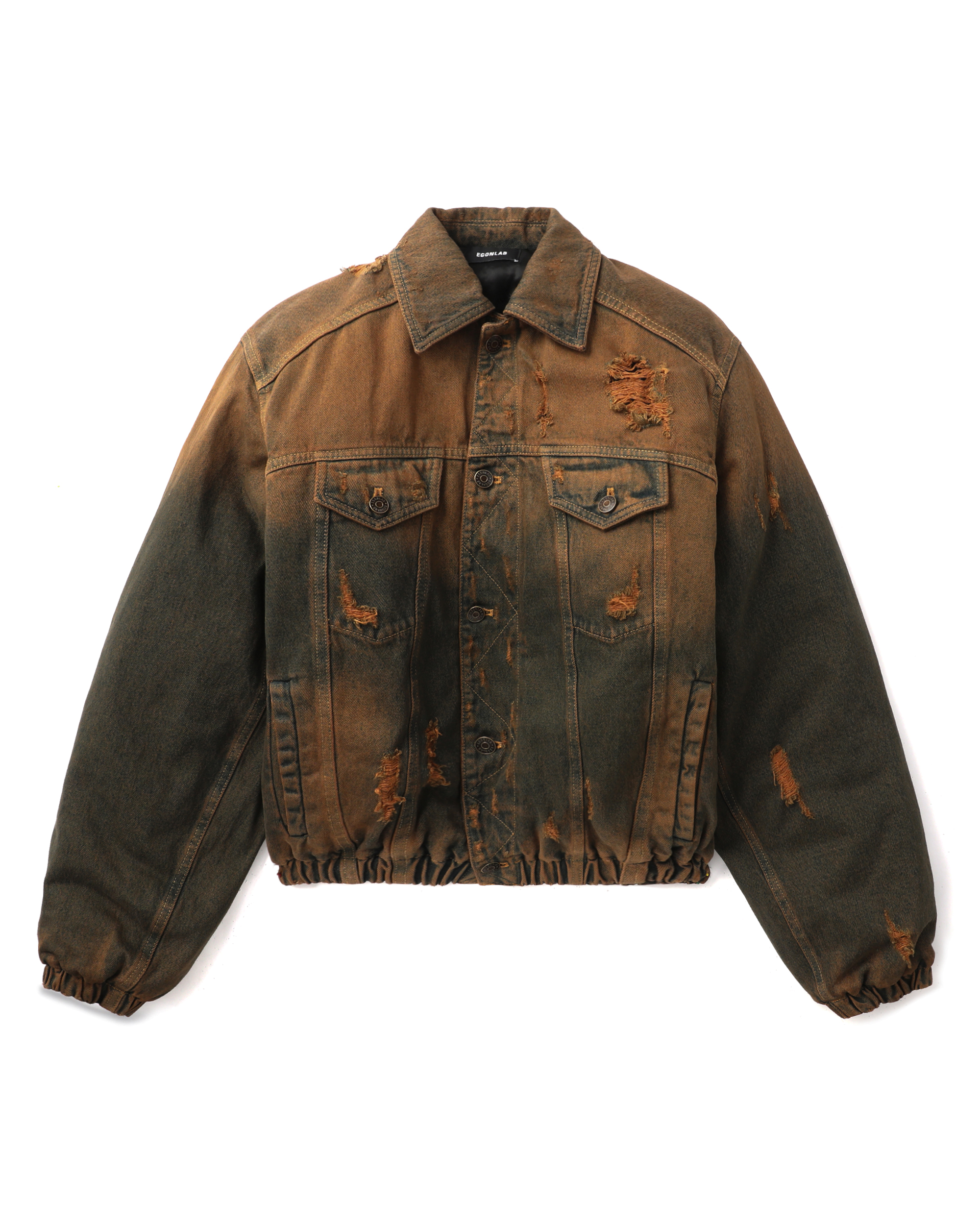 Chaqueta vaquera lavada con detalles desgastados de EGONLAB