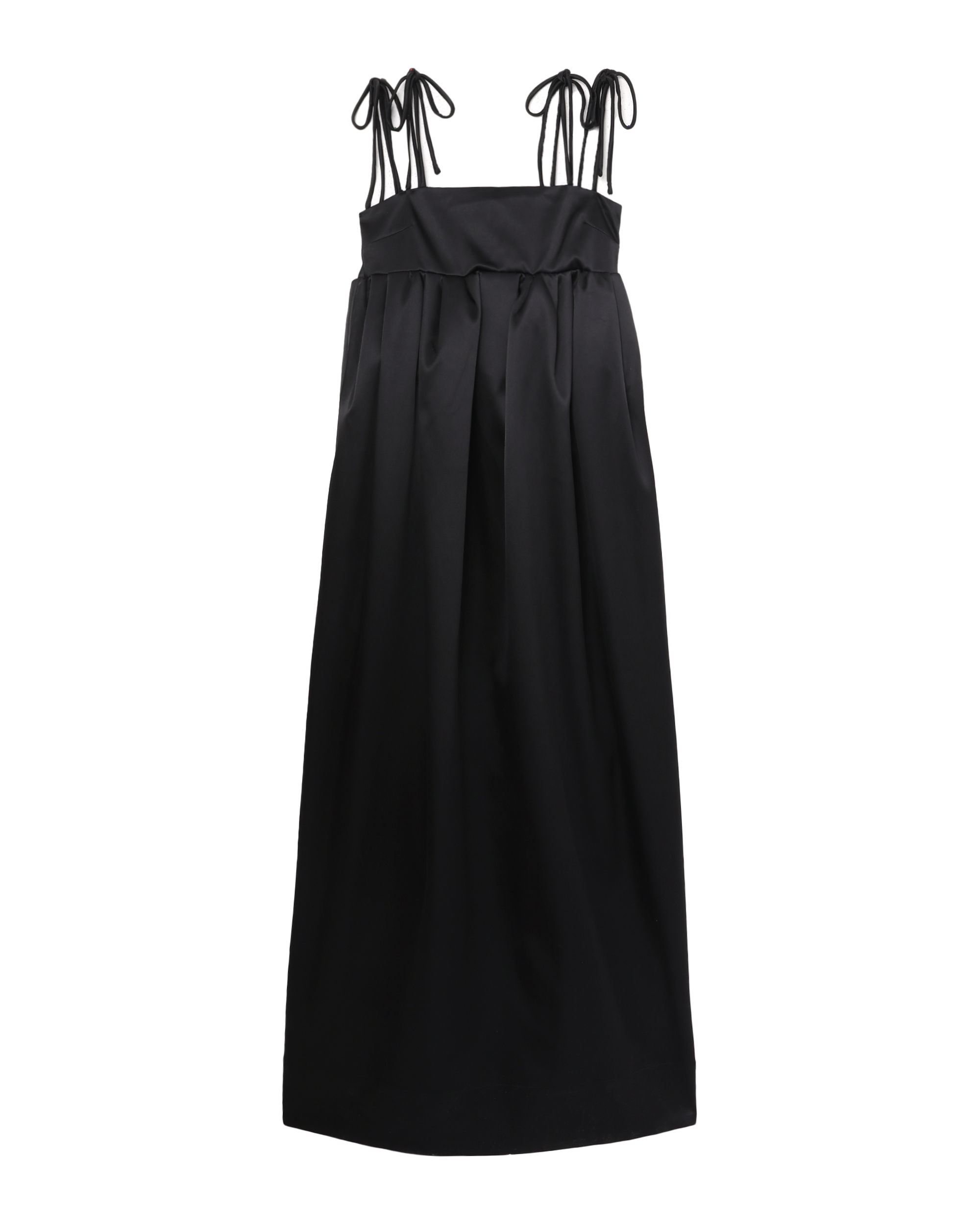 Vestido de satén doble con tirantes GANNI