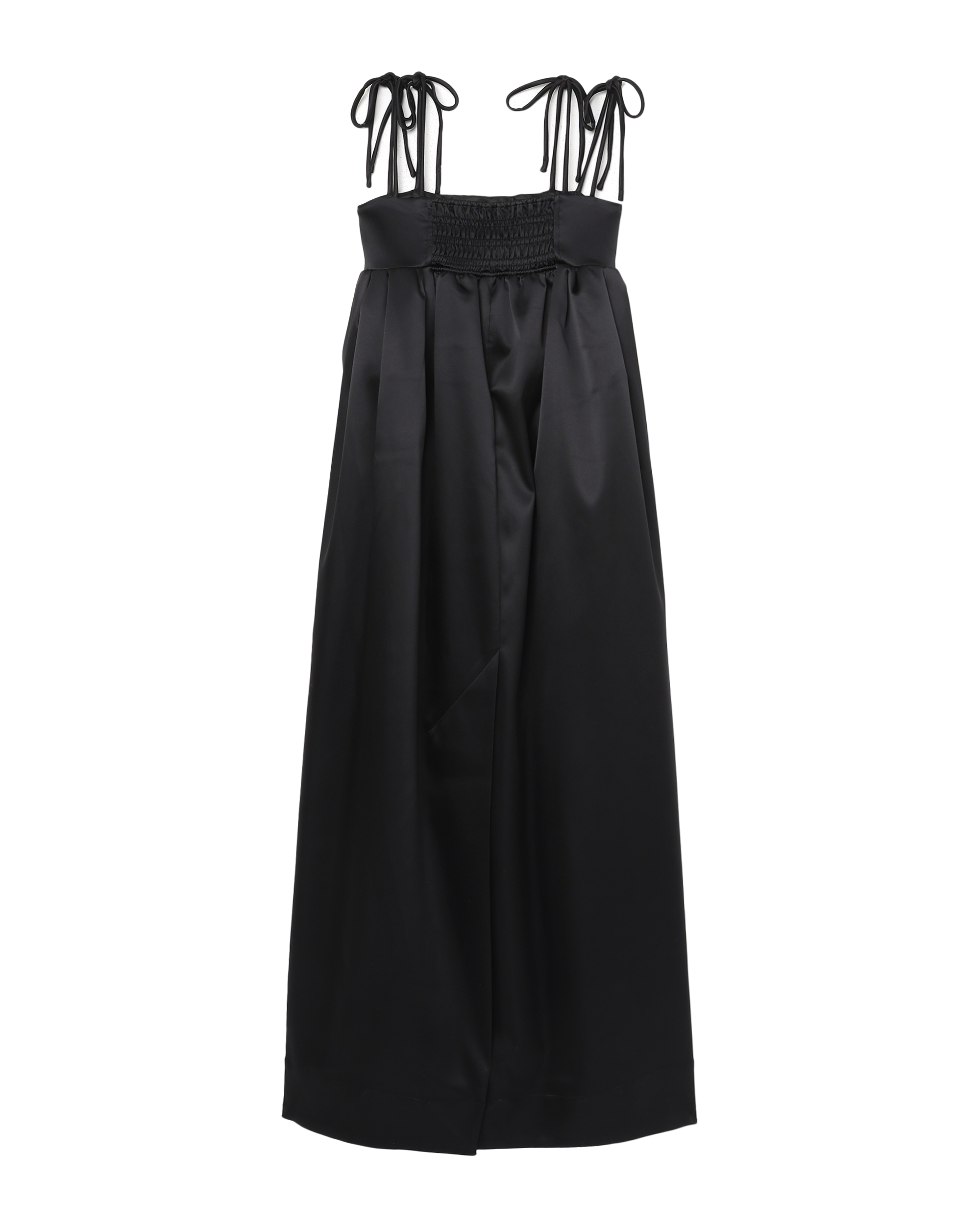 Vestido de satén doble con tirantes GANNI