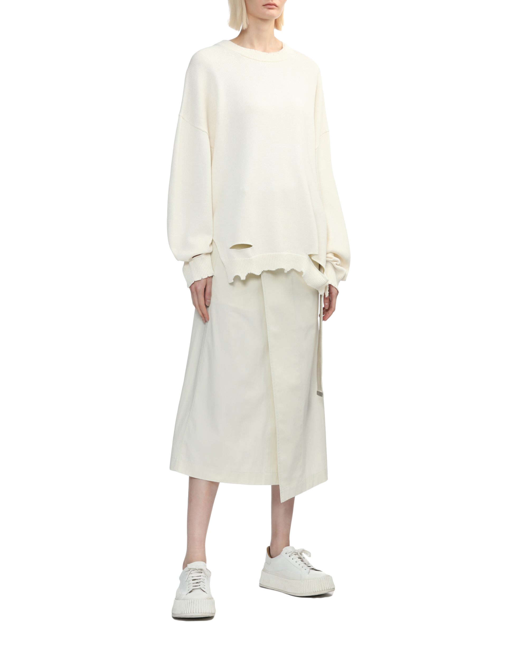 HELMUT LANG Suéter de canalé desgastado