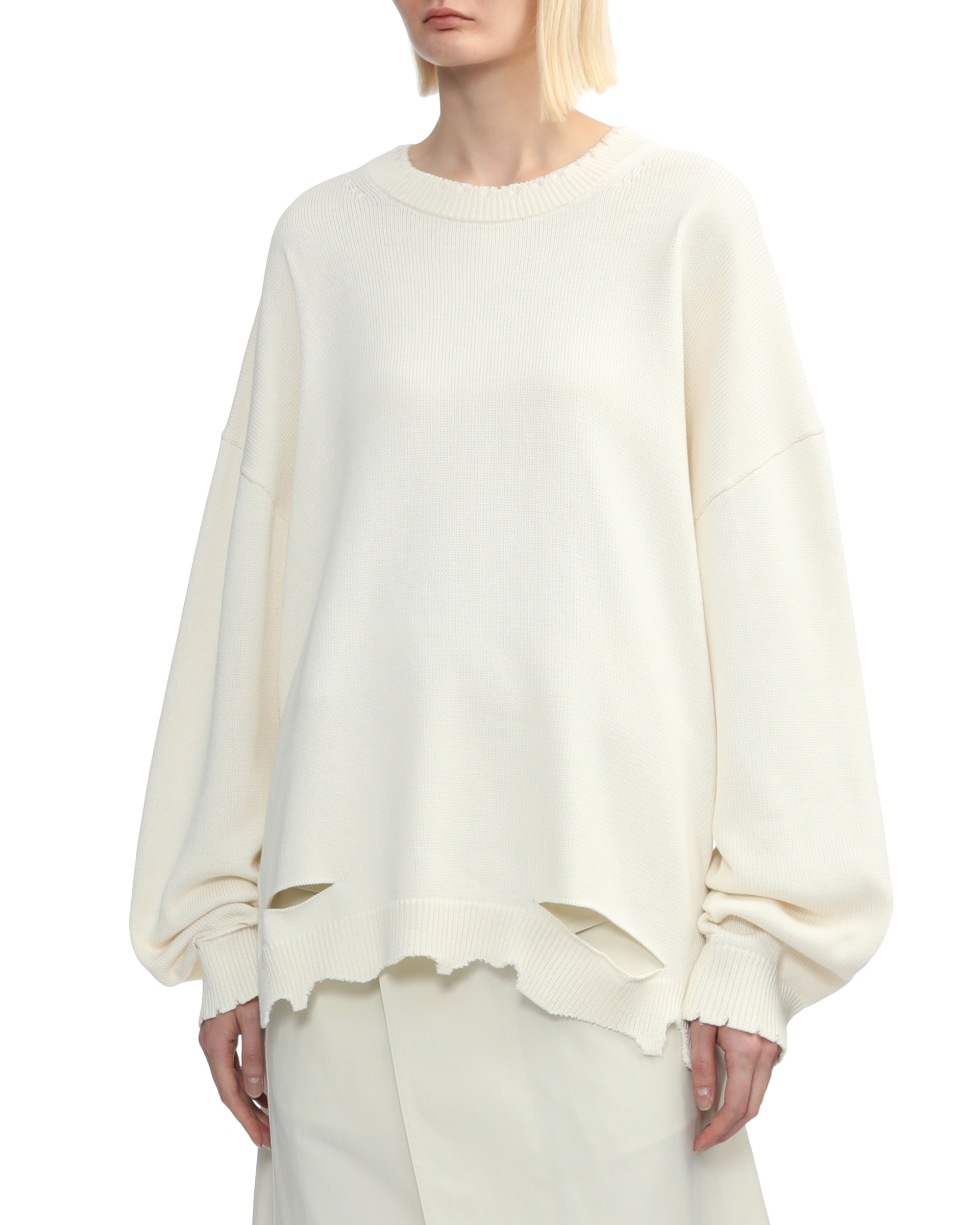 HELMUT LANG Suéter de canalé desgastado