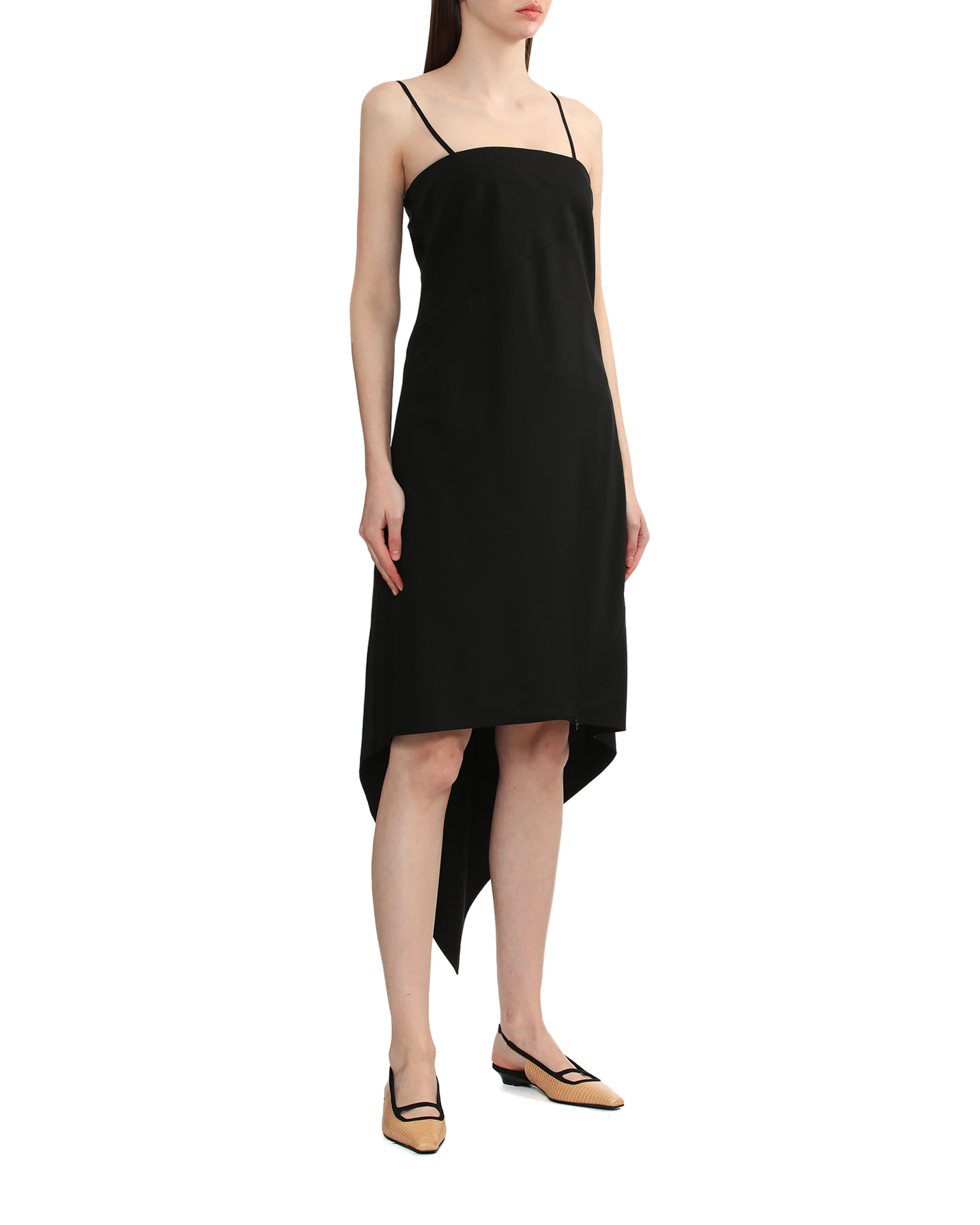 HELMUT LANG Vestido con dobladillo de bufanda