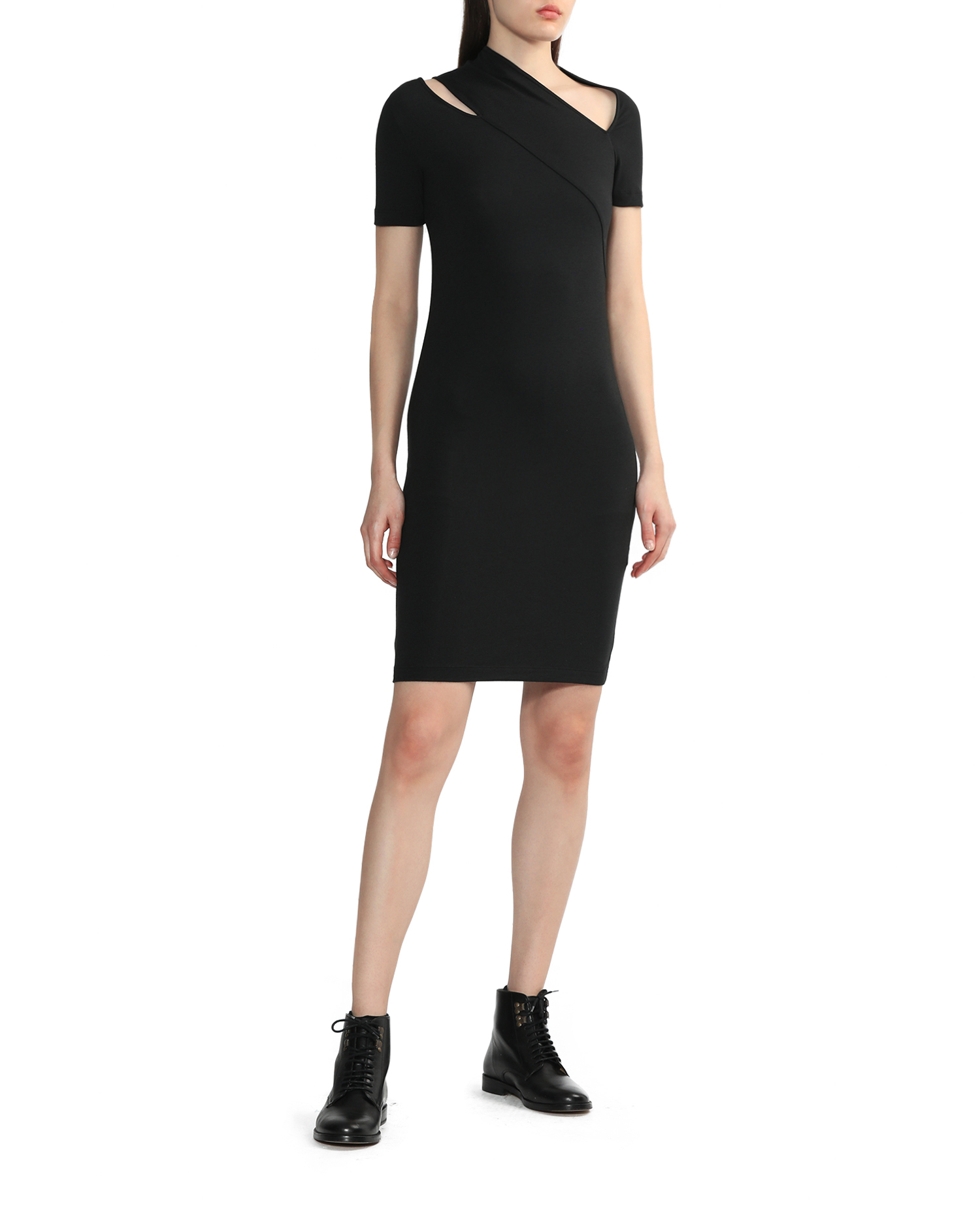 HELMUT LANG Vestido estilo camiseta con corte slash