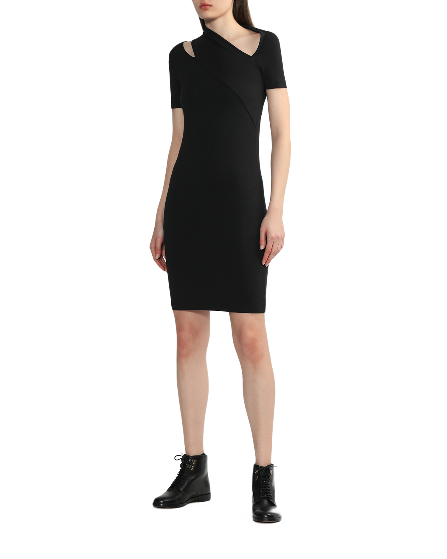 HELMUT LANG Vestido estilo camiseta con corte slash