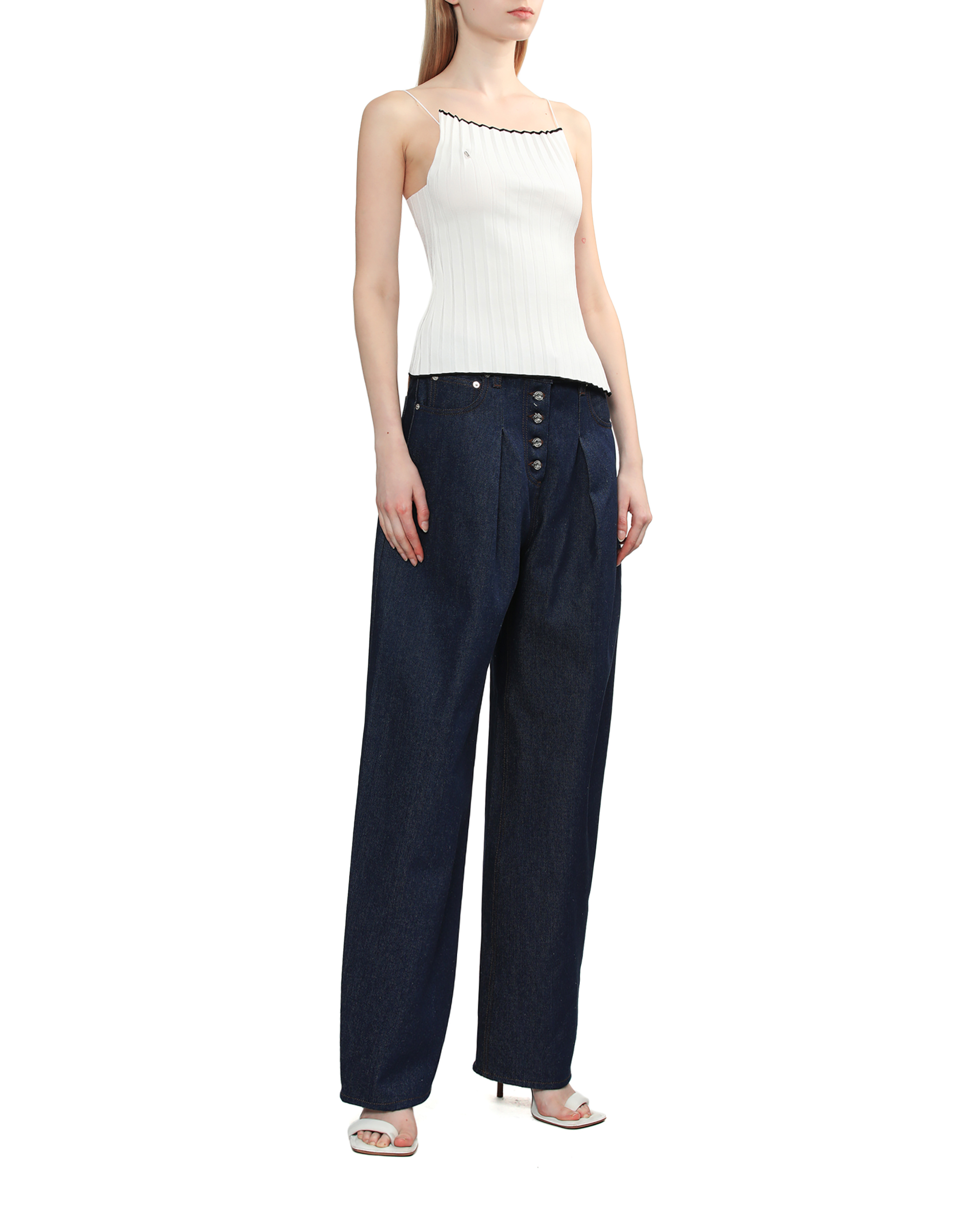 JACQUEMUS Camiseta sin mangas Le haut maille plisada y plegada