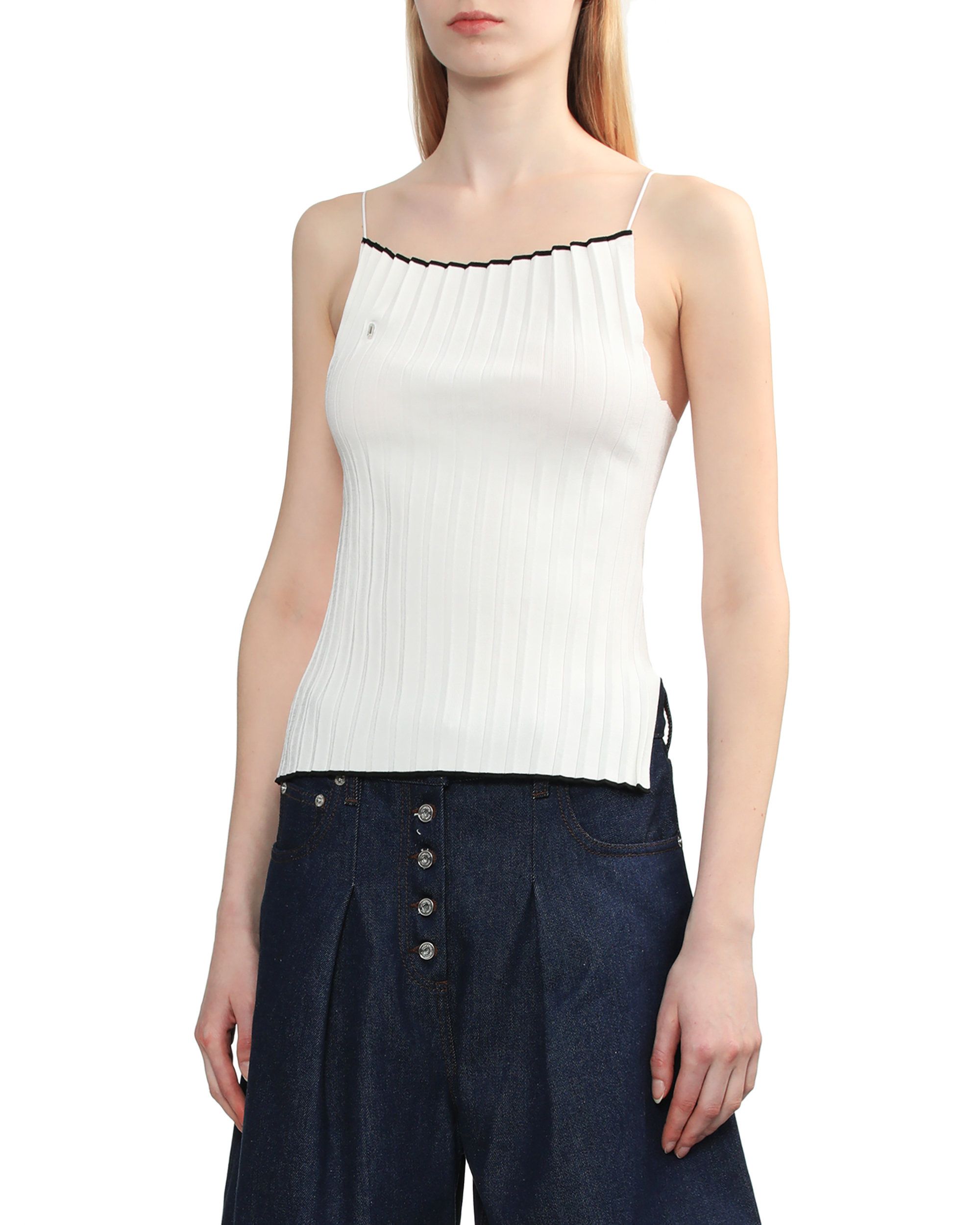 JACQUEMUS Camiseta sin mangas Le haut maille plisada y plegada