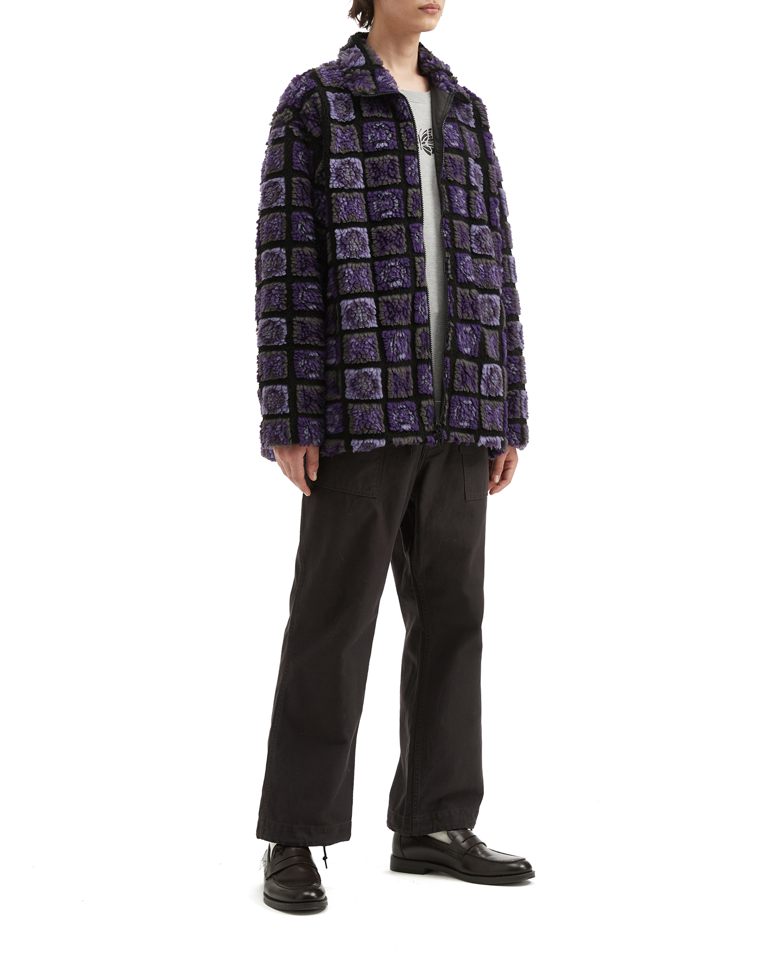 NEEDLES 柄フリース ジップアップジャケット