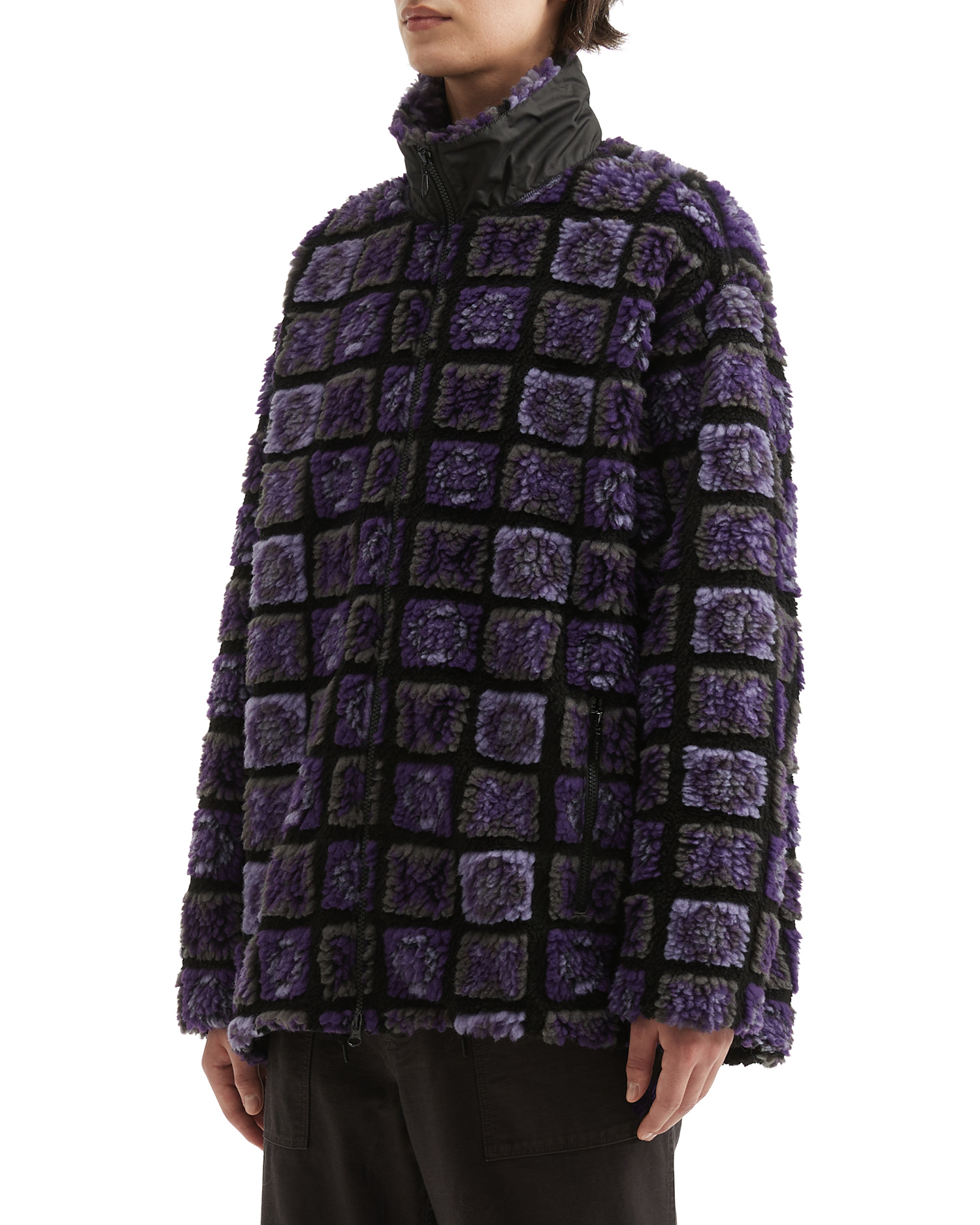 NEEDLES 柄フリース ジップアップジャケット