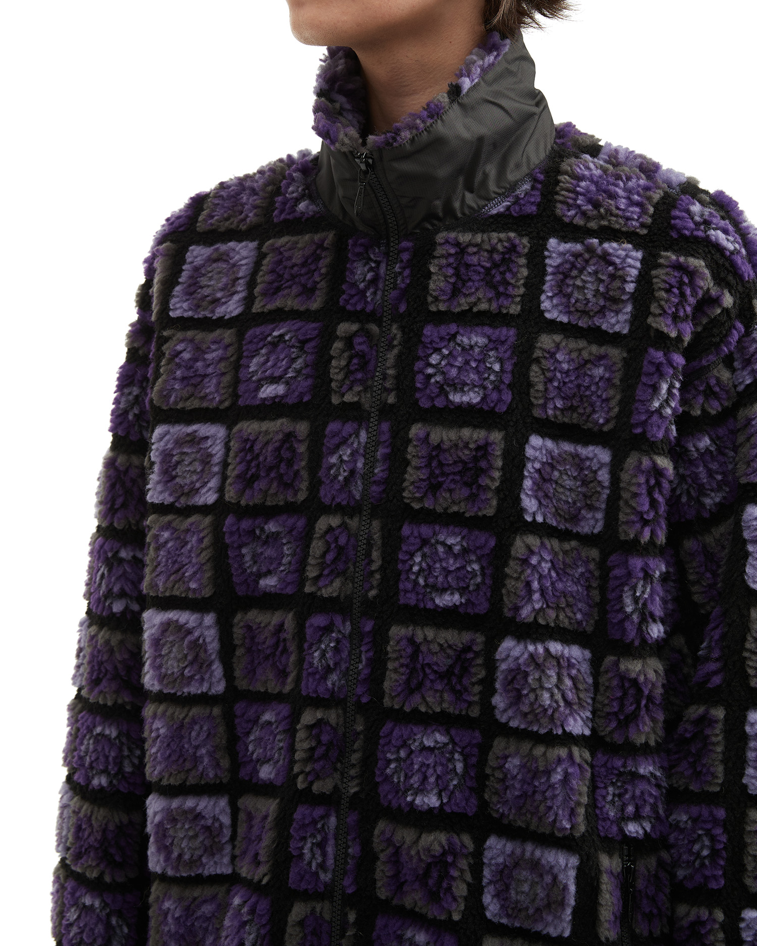 NEEDLES 柄フリース ジップアップジャケット