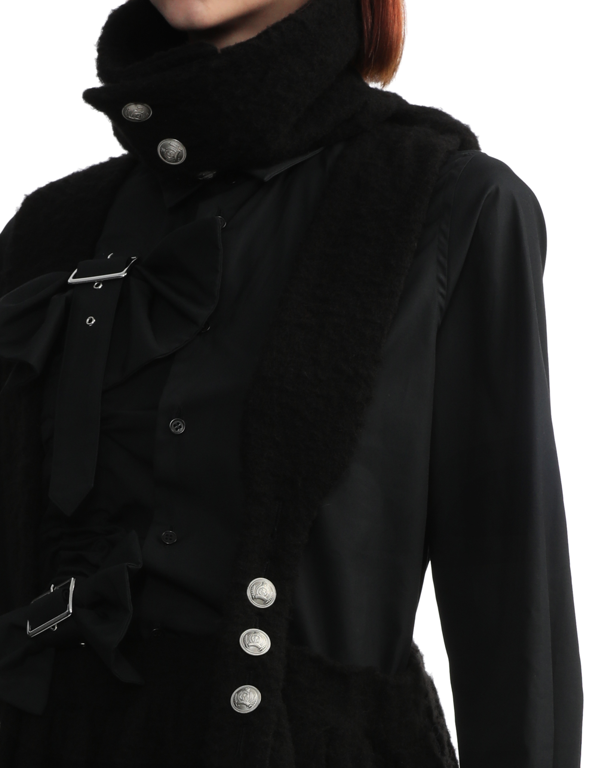 NOIR KEI NINOMIYA Vestido de cuello alto abotonado