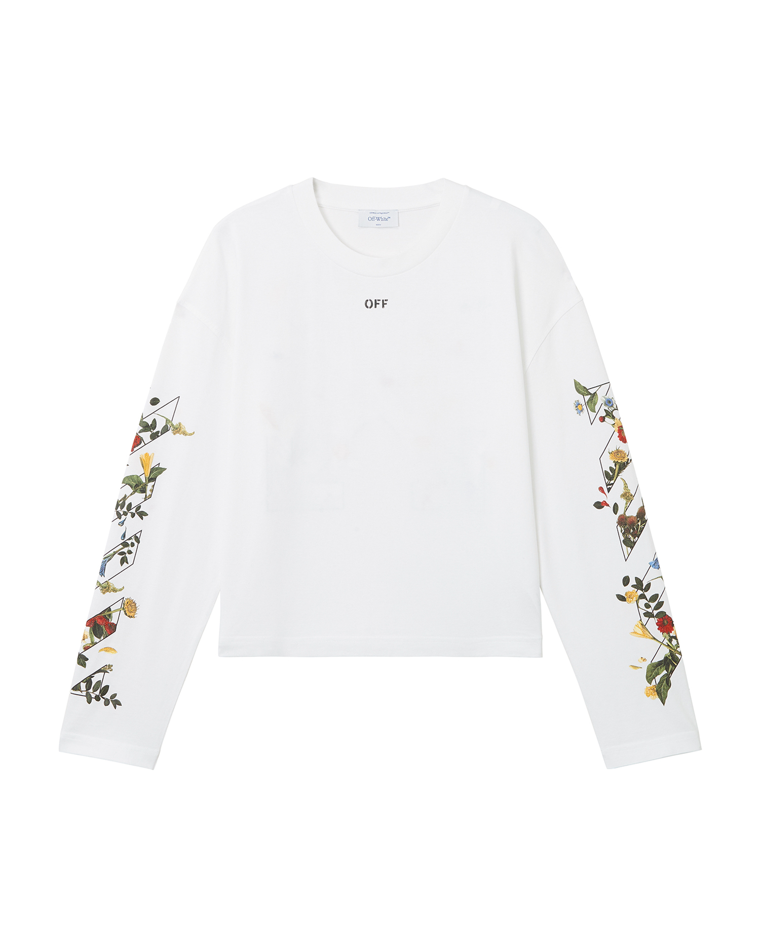 Camiseta de manga larga con logotipo de flecha floral de OFF-WHITE™