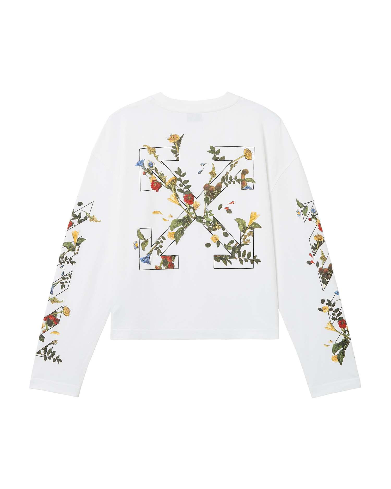 Camiseta de manga larga con logotipo de flecha floral de OFF-WHITE™
