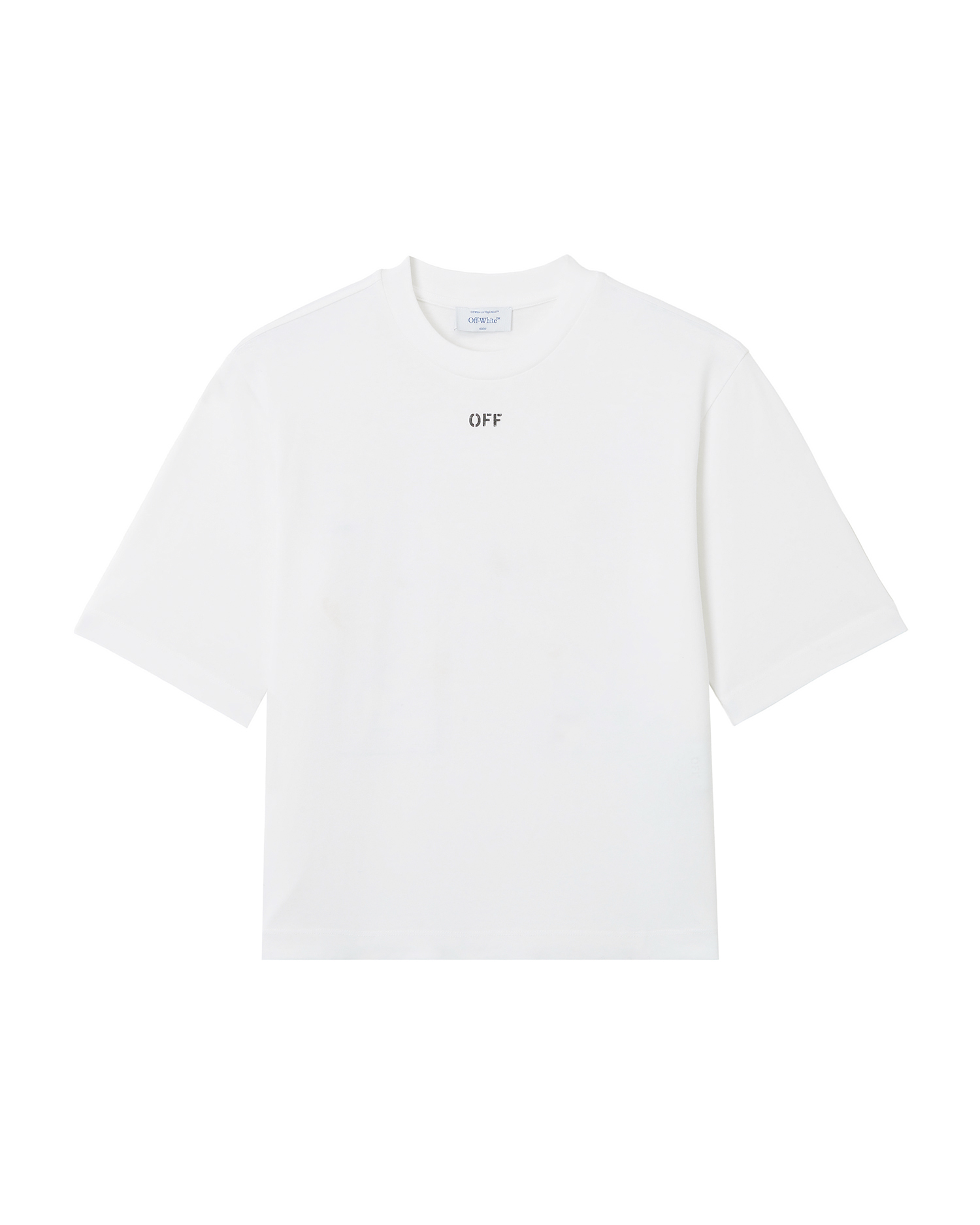 Camiseta cuadrada con logotipo y flores bordadas de OFF-WHITE™