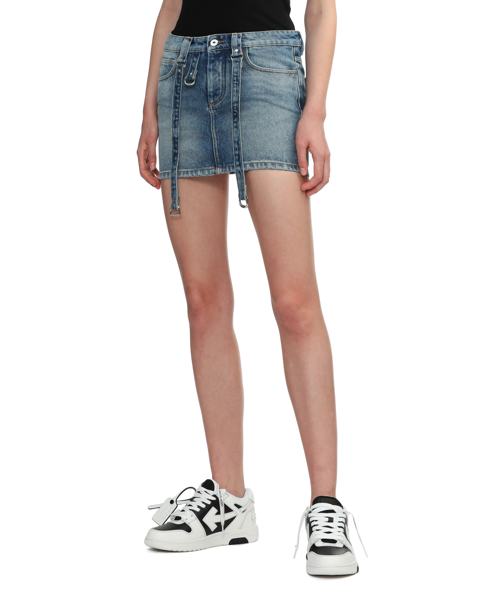 Minifalda vaquera con parche del logotipo de OFF-WHITE™