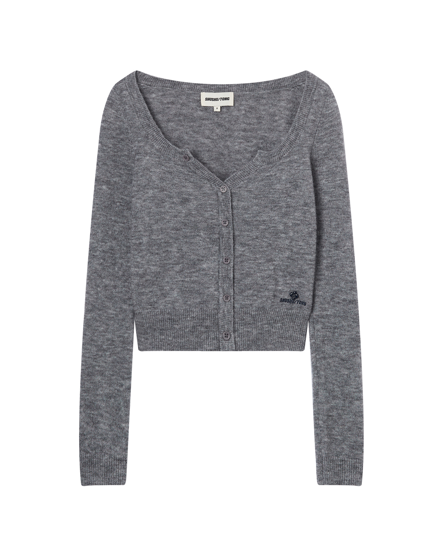 Cárdigan ajustado con logotipo SHUSHU/TONG