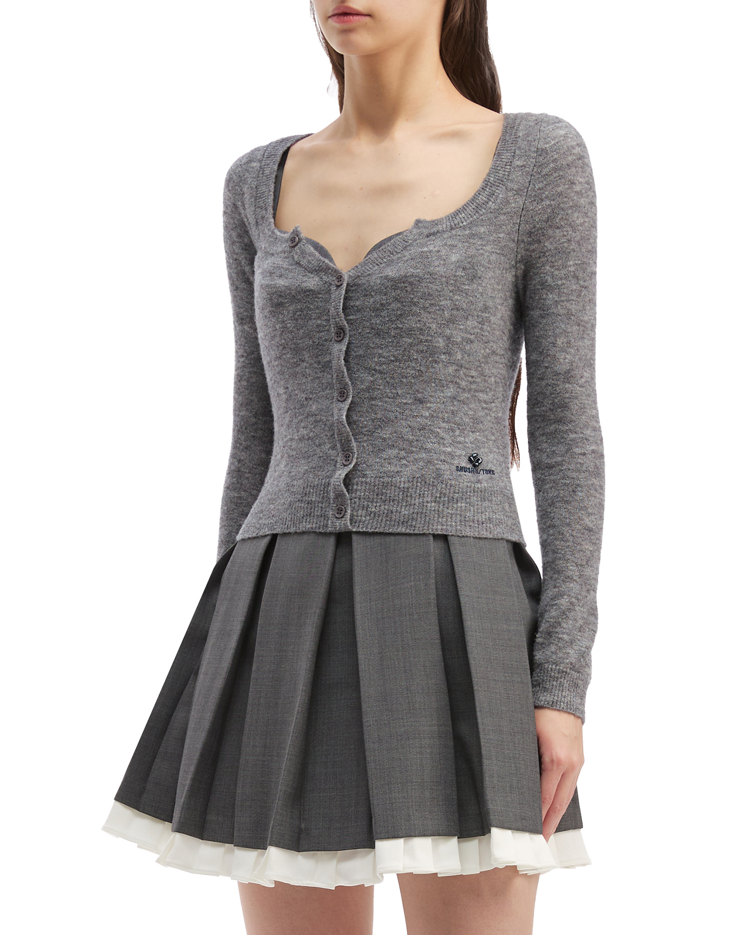 Cárdigan ajustado con logotipo SHUSHU/TONG