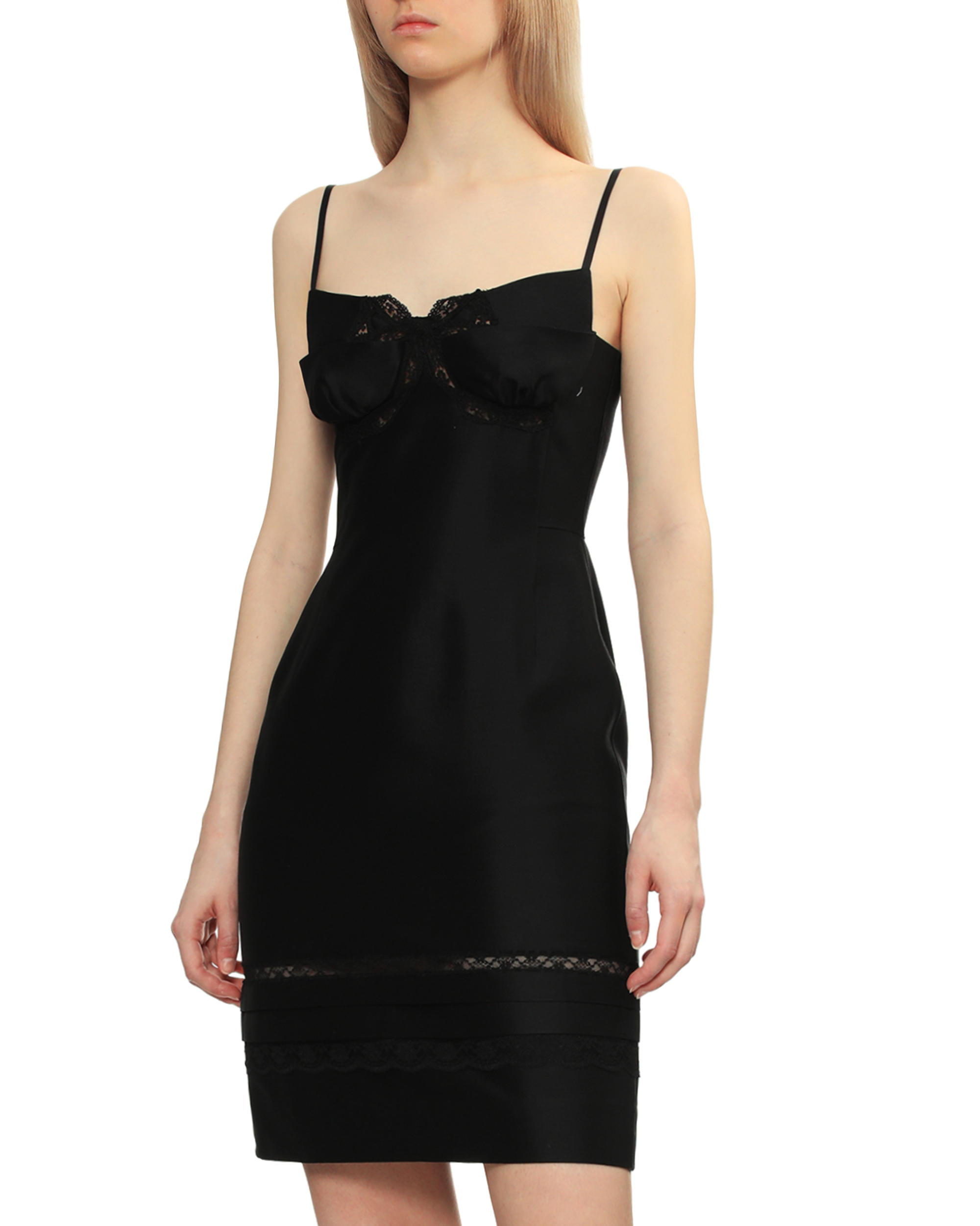 SHUSHU/TONG Vestido con lazo y corpiño doble