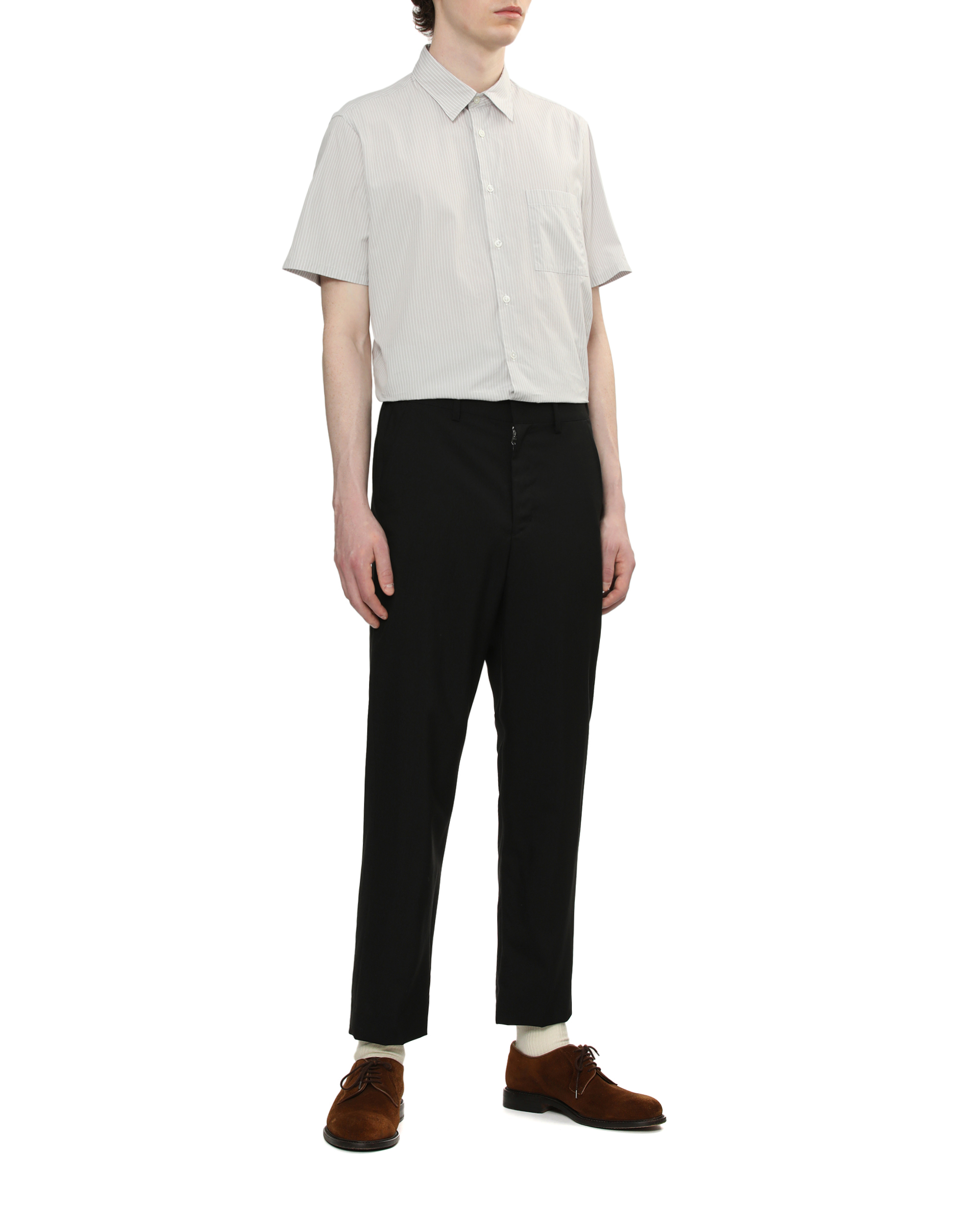 SOPHNET. Camisa de manga corta a rayas