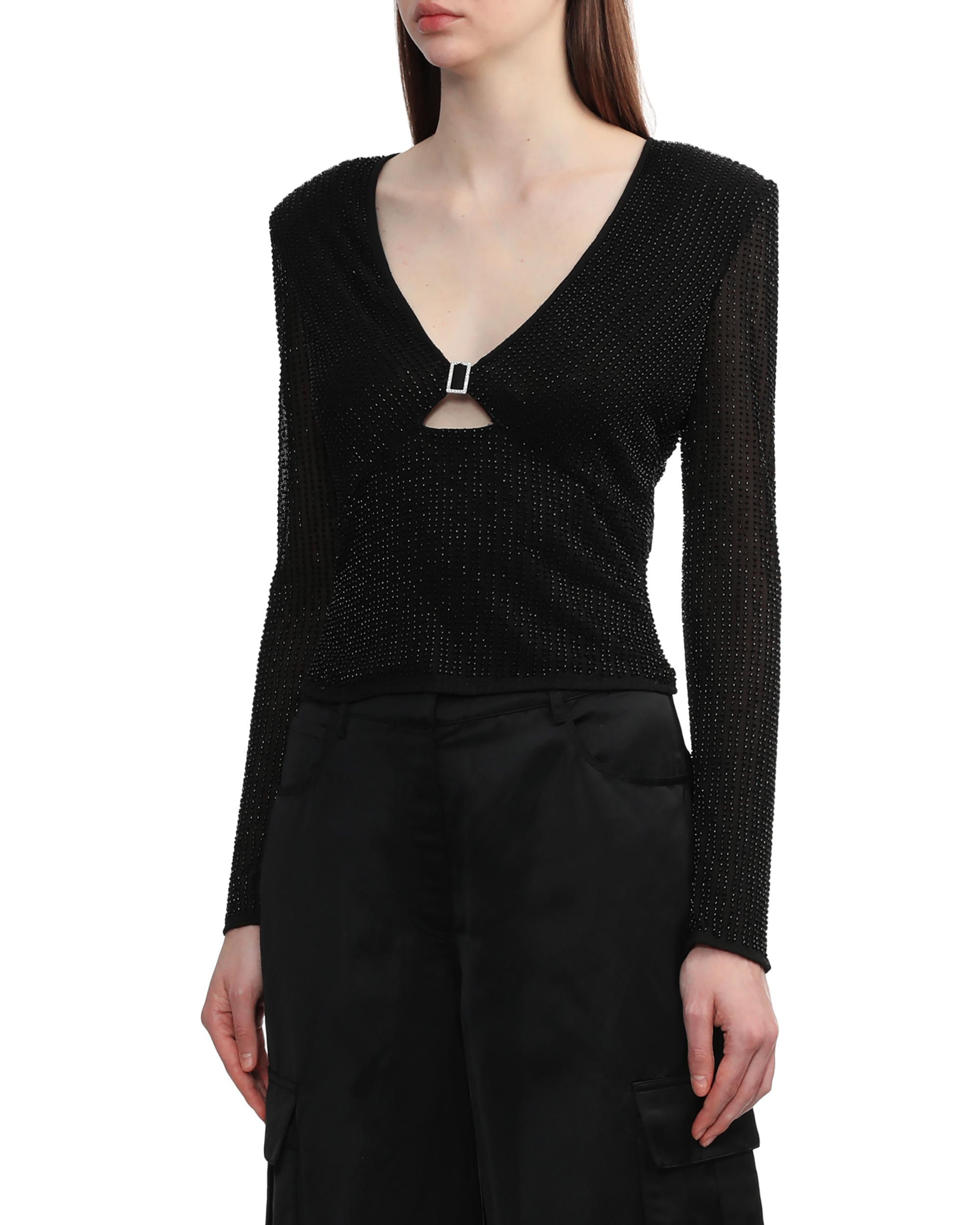 AUTORRETRATO Top de malla con cuentas