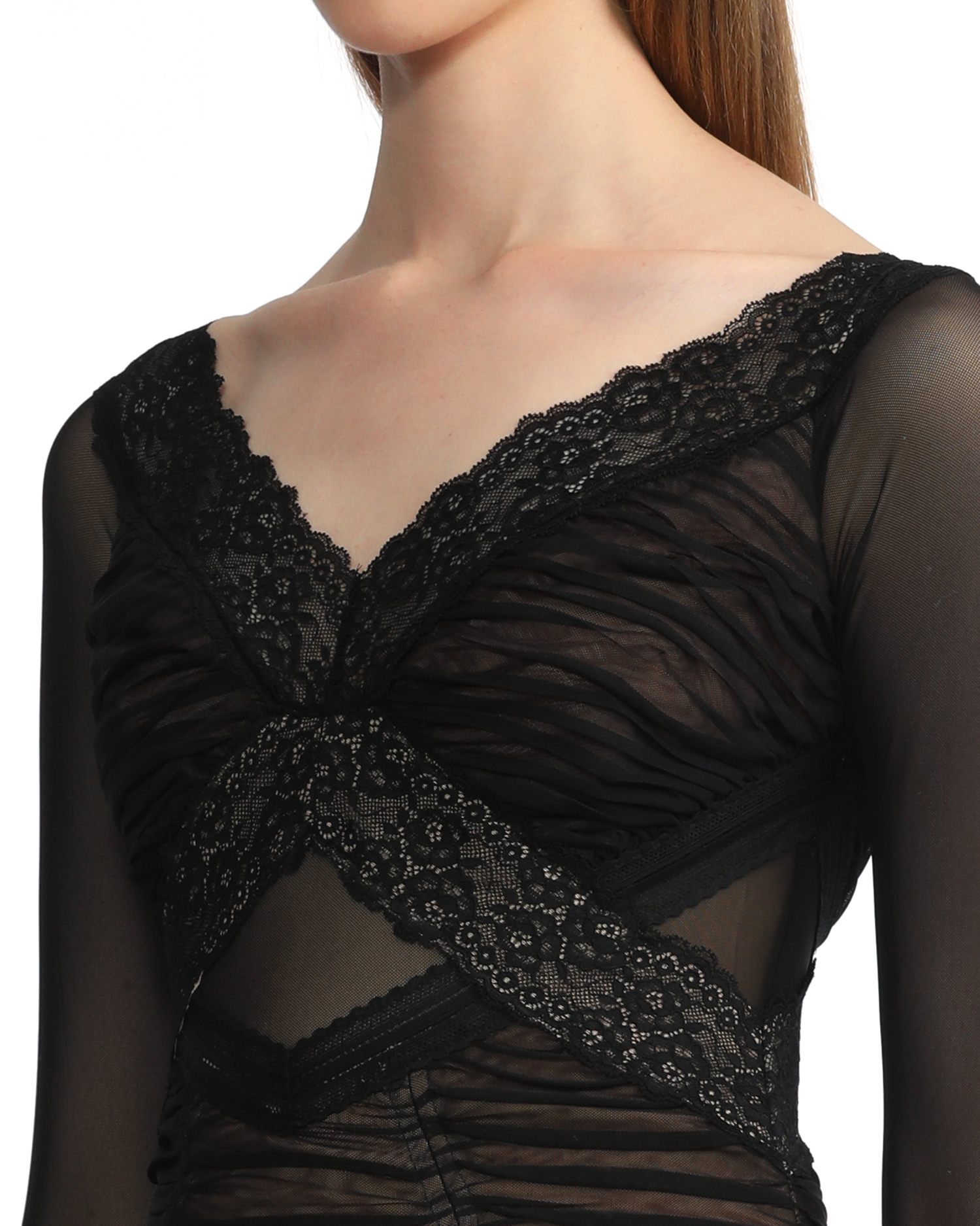 AUTORRETRATO Mini vestido de malla