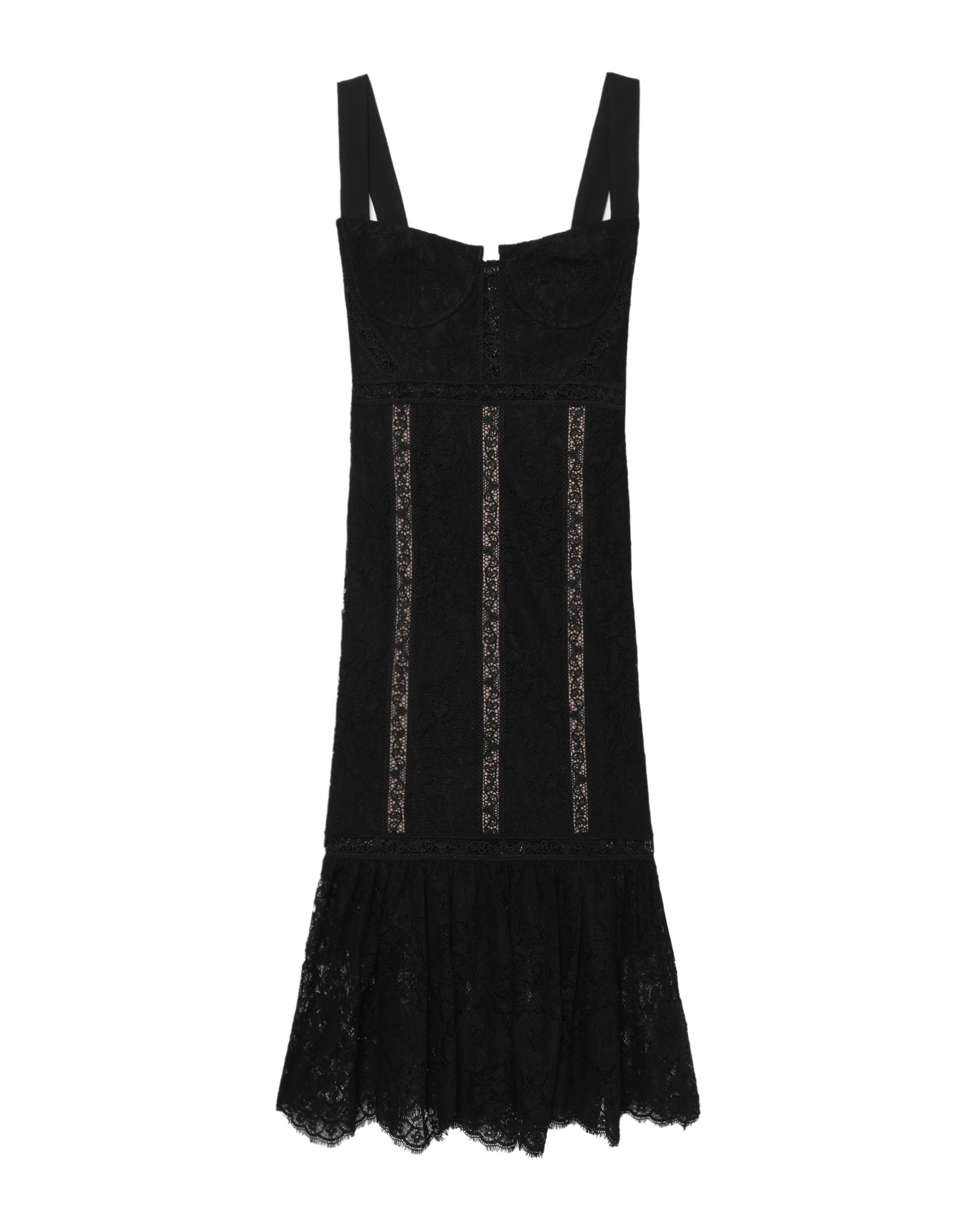 AUTORRETRATO Vestido midi de encaje de pana