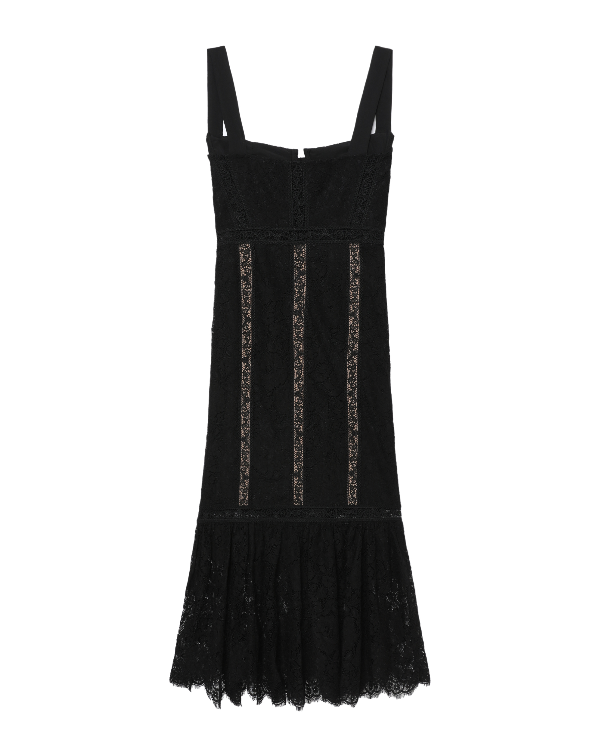 AUTORRETRATO Vestido midi de encaje de pana