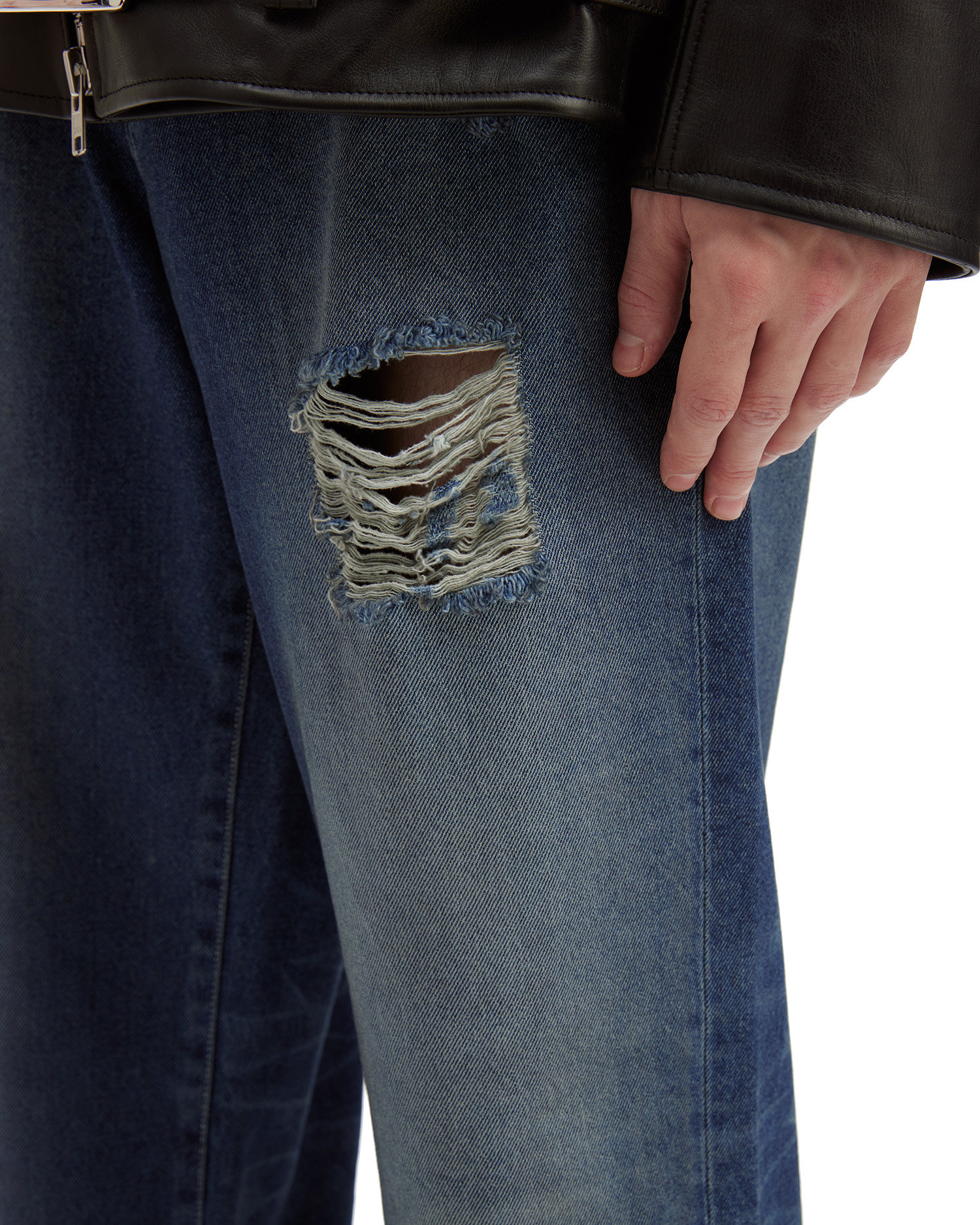 SIMONE ROCHA ダメージ加工ストレートレッグジーンズ