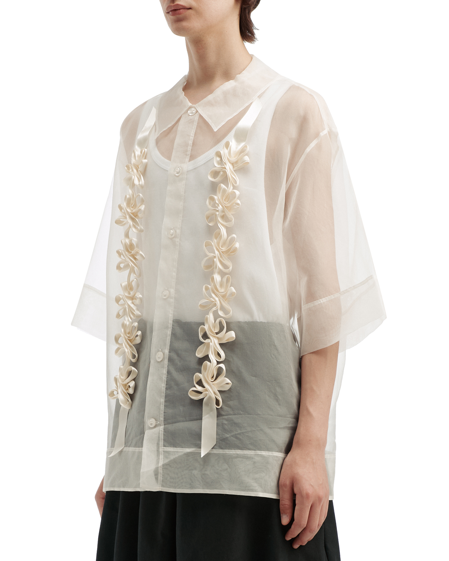 SIMONE ROCHA フローラルメッシュシャツ