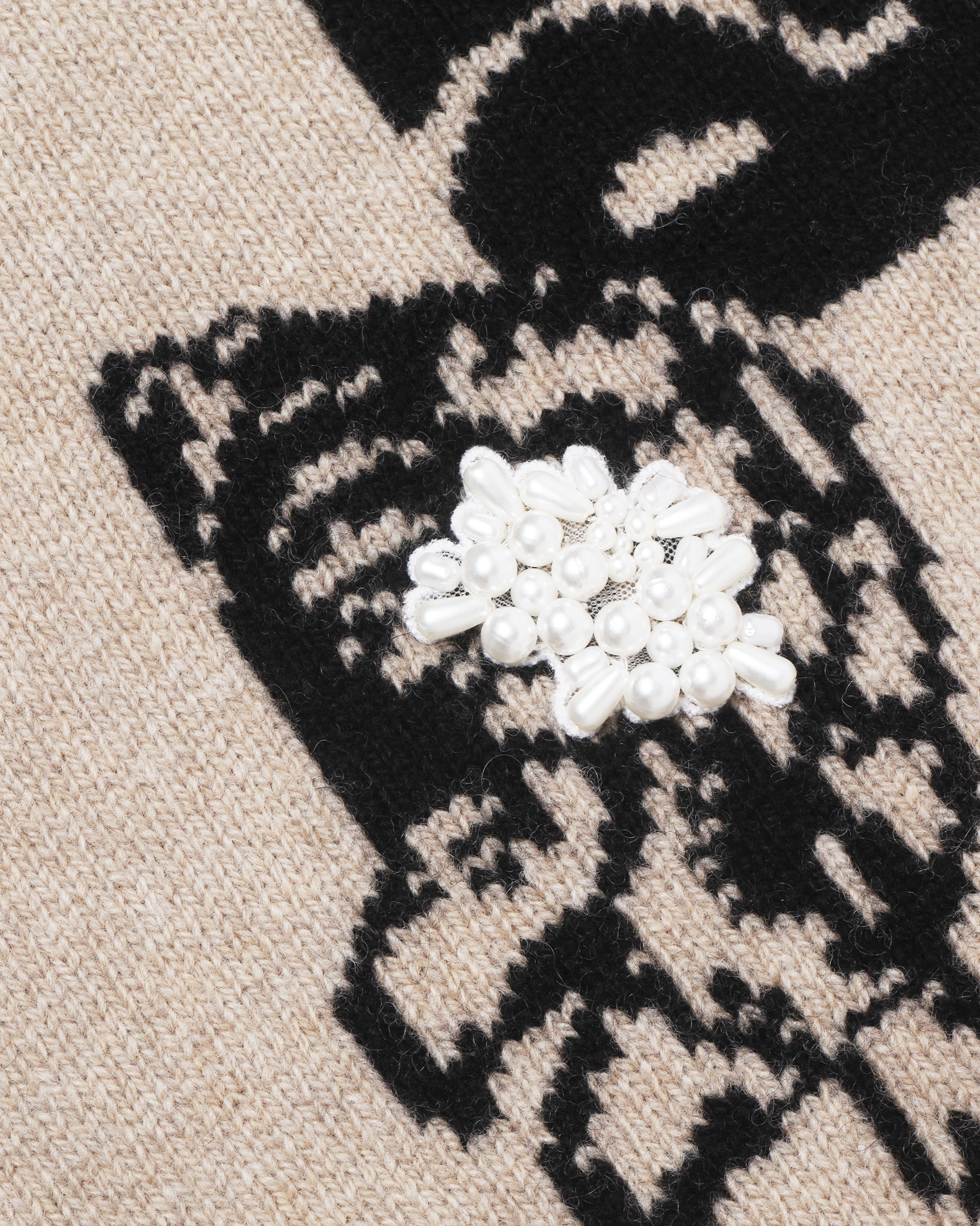 SIMONE ROCHA ロング グラフィック ロゴ ニット スカーフ