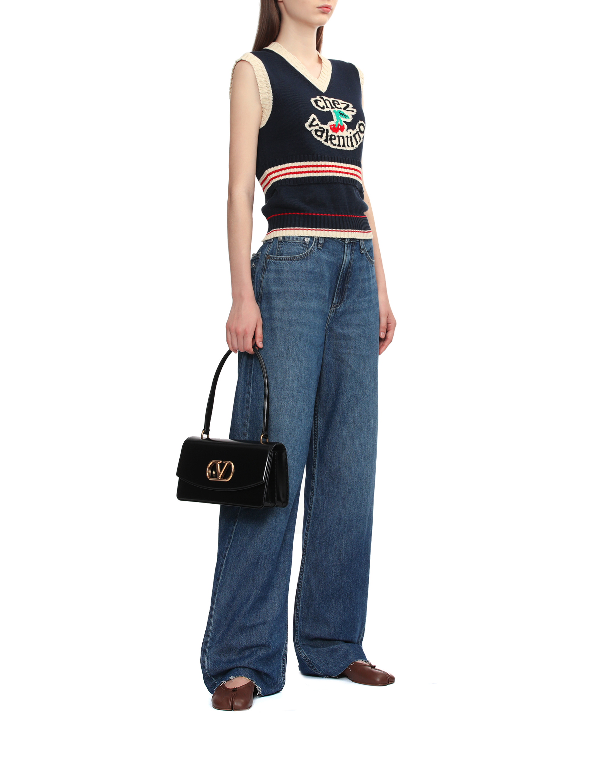 Chaleco de punto con cuello en V de VALENTINO