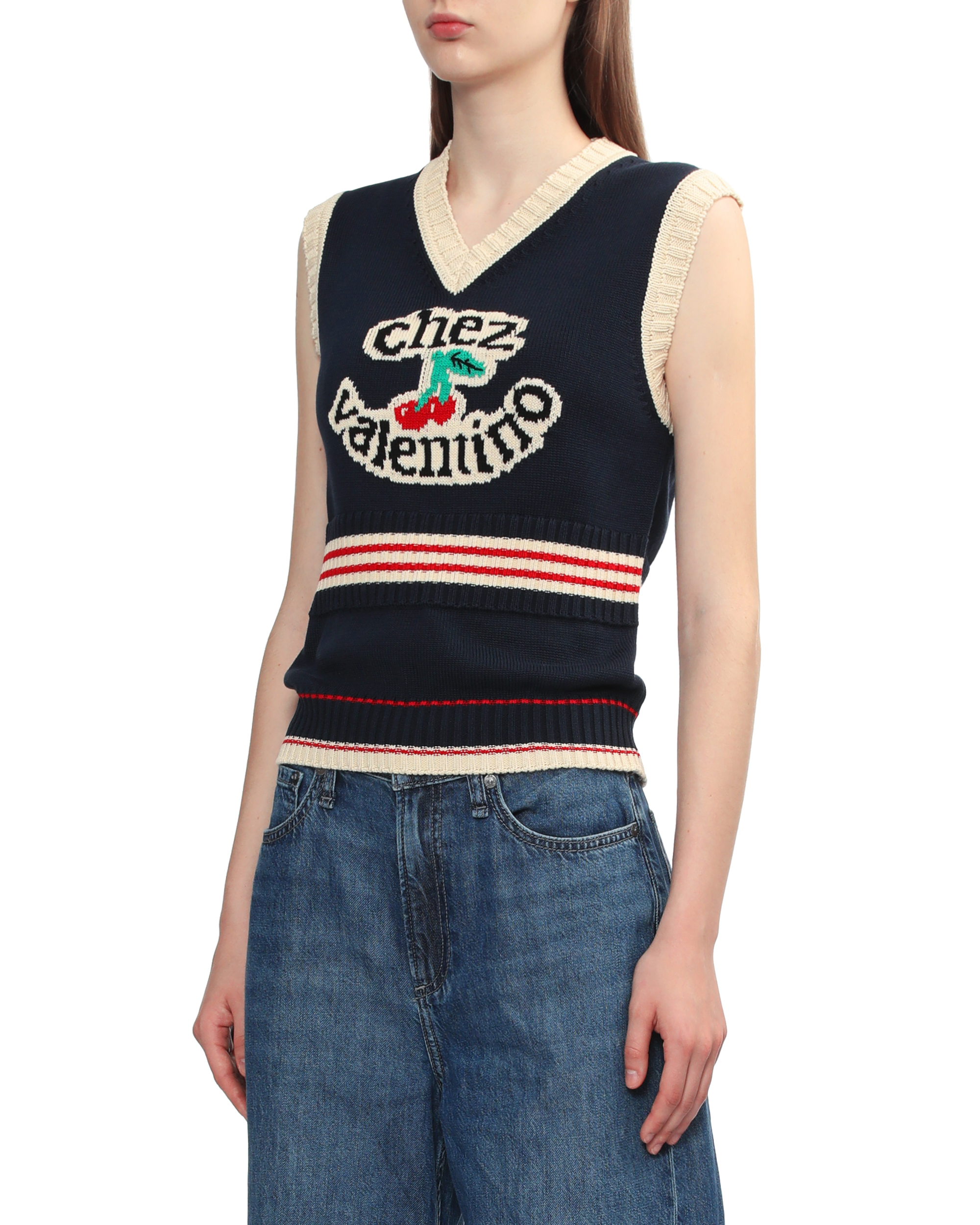 Chaleco de punto con cuello en V de VALENTINO