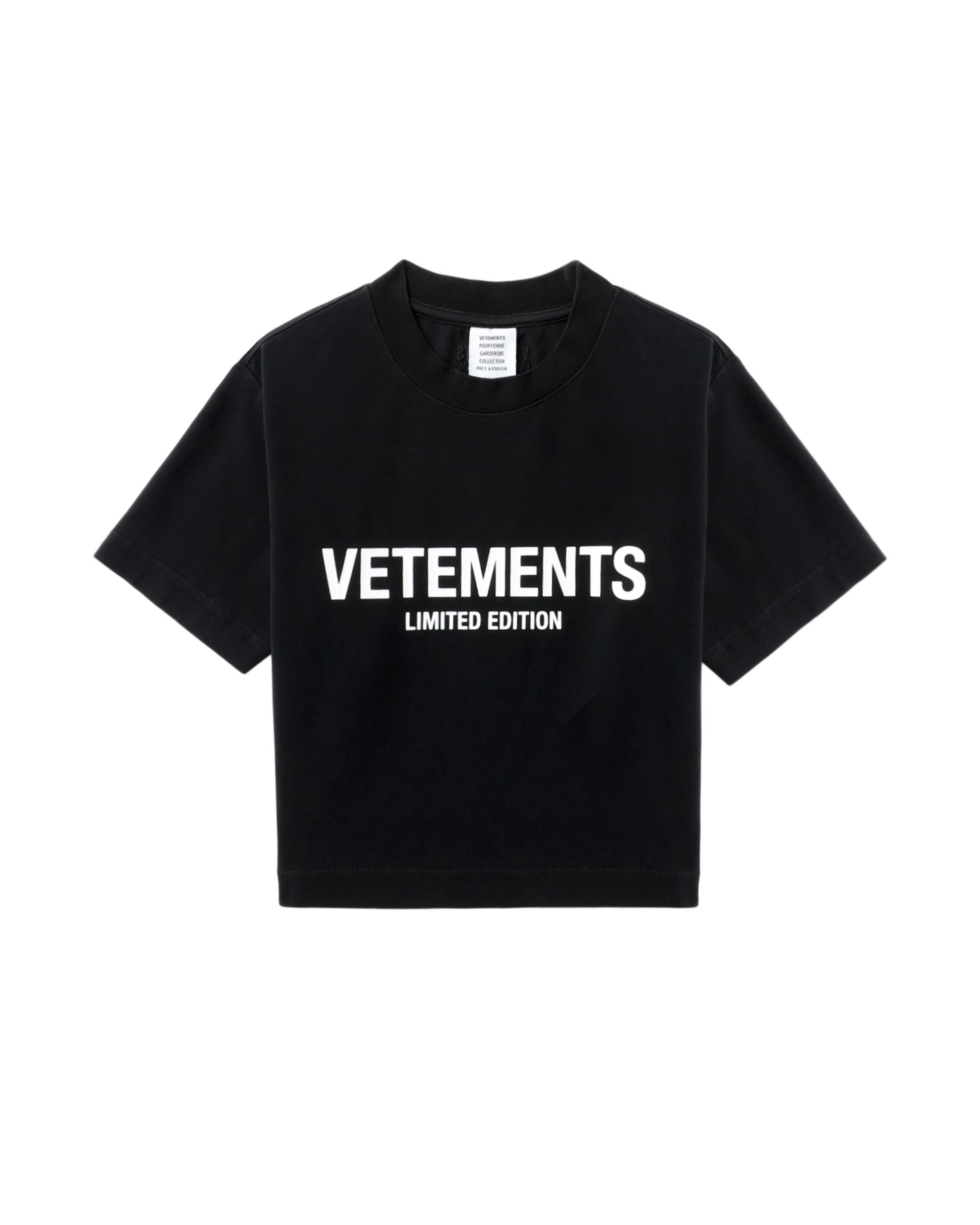 Camiseta corta con logotipo de VETEMENTS