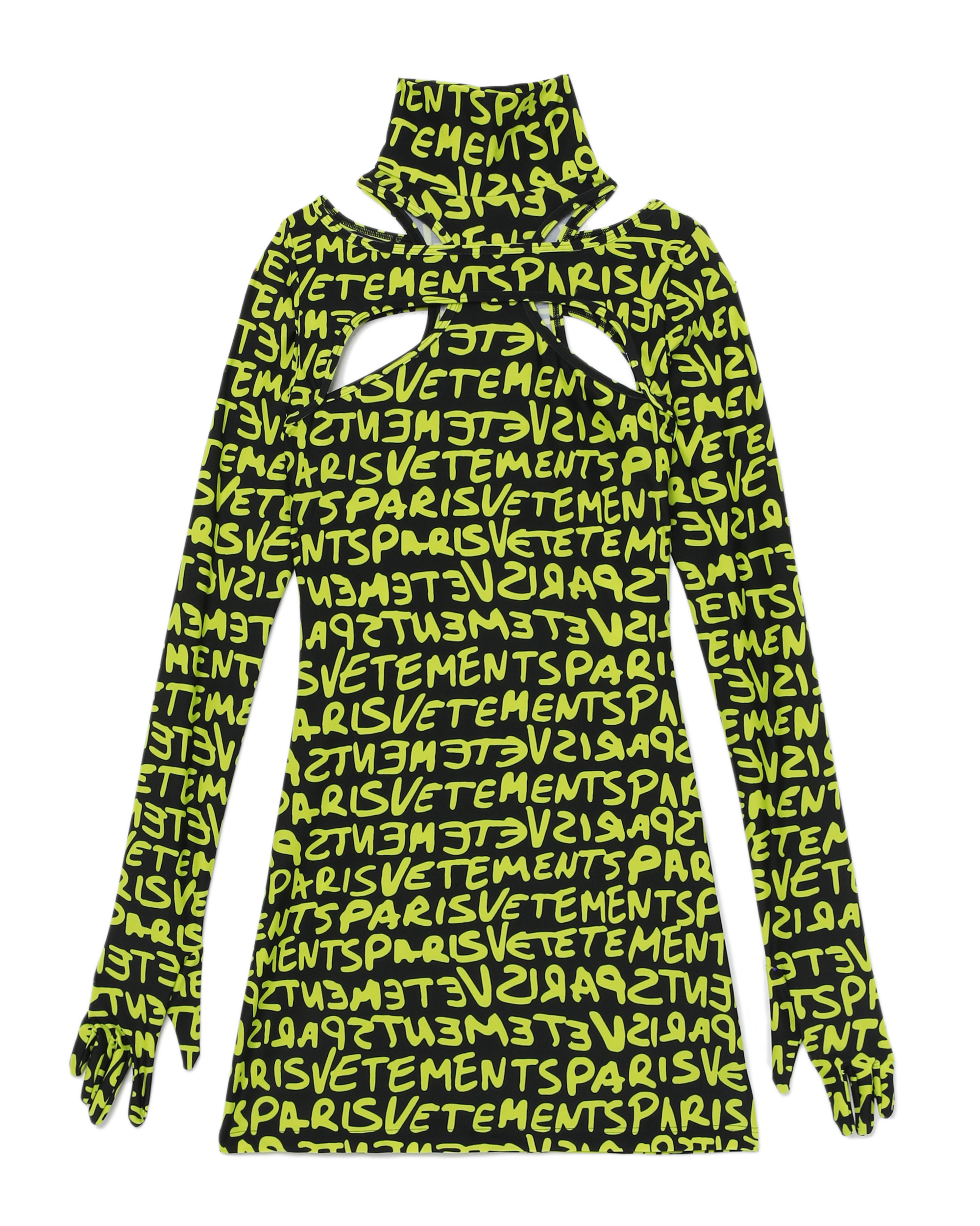 VETEMENTS Vestido mini con estampado de logotipo integral