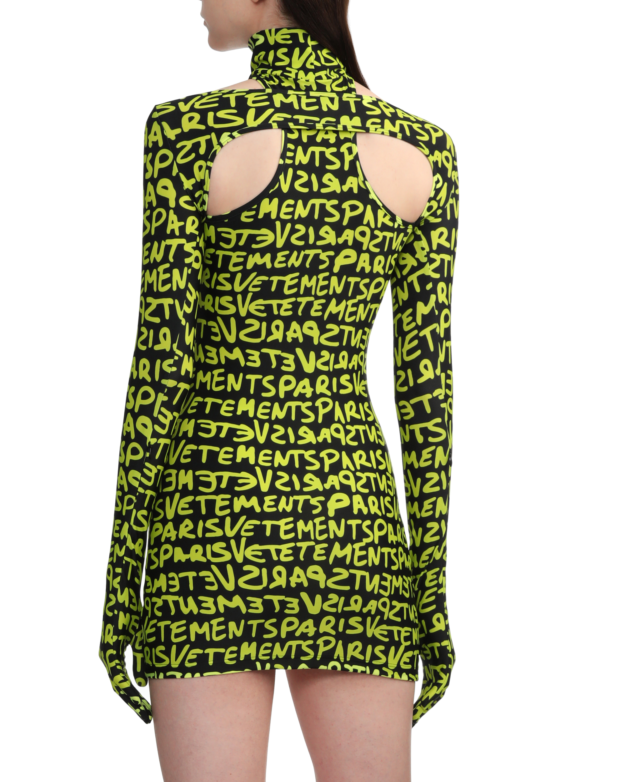 VETEMENTS Vestido mini con estampado de logotipo integral