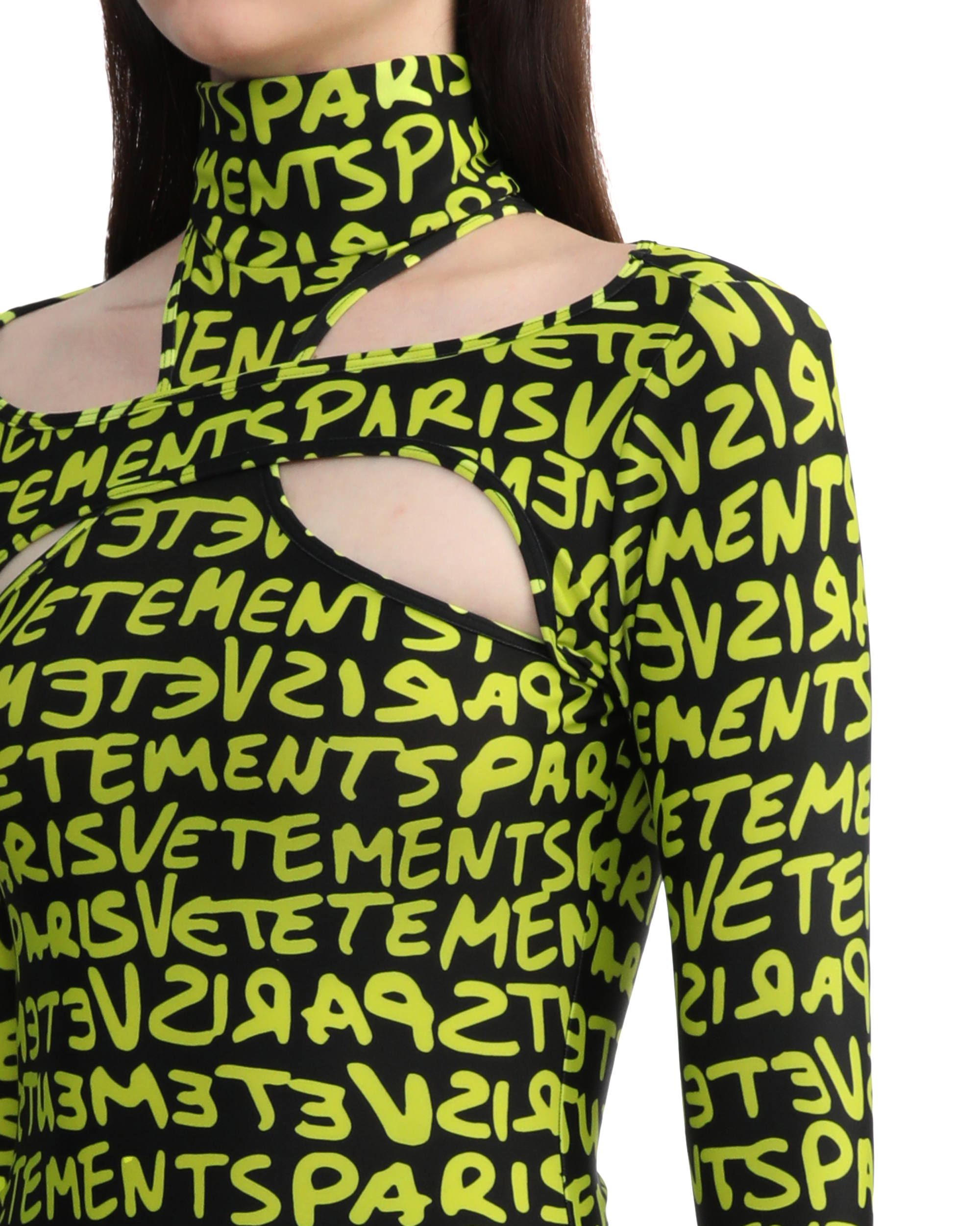 VETEMENTS Vestido mini con estampado de logotipo integral