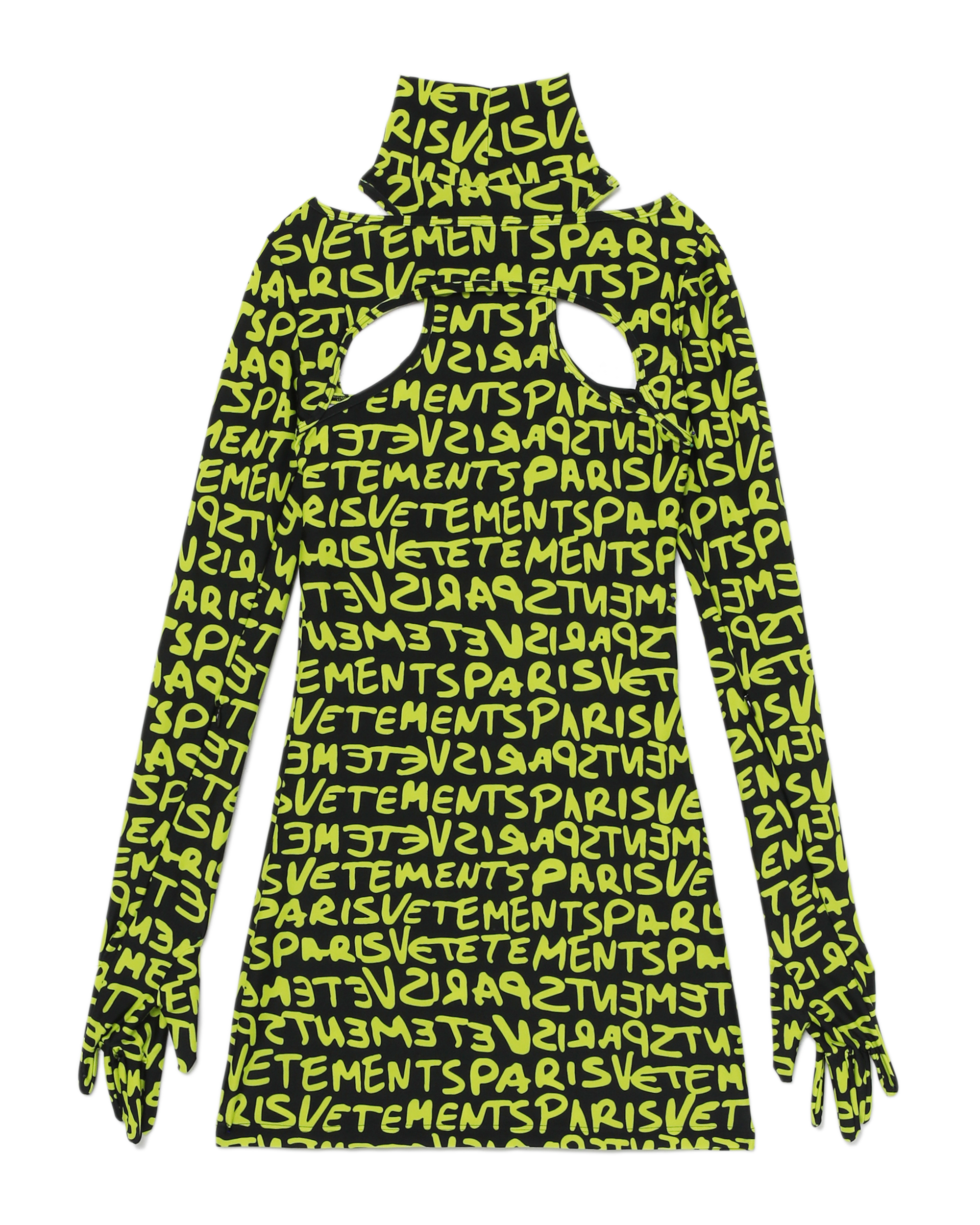 VETEMENTS Vestido mini con estampado de logotipo integral