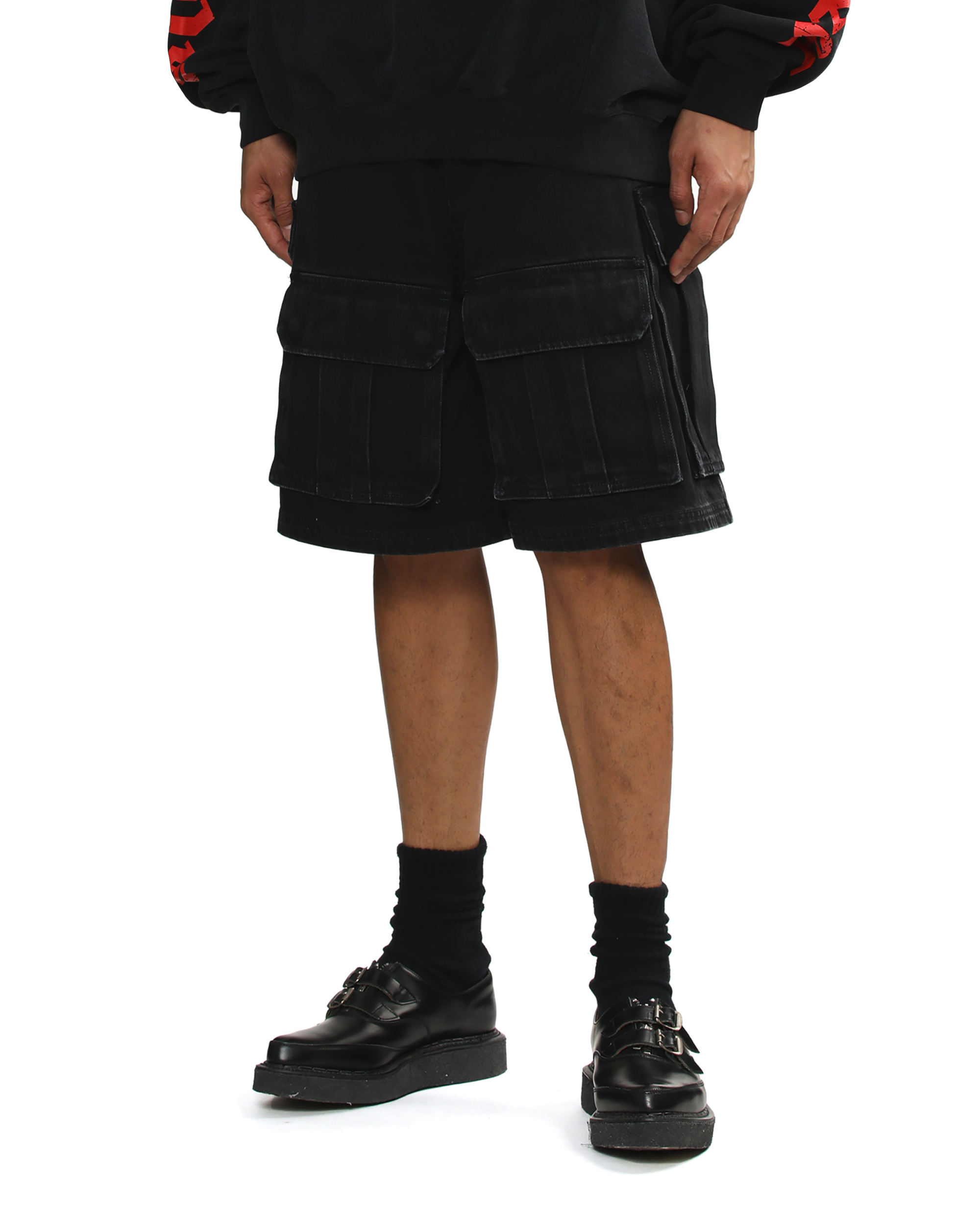 VETEMENTS Shorts vaqueros cargo multibolsillos