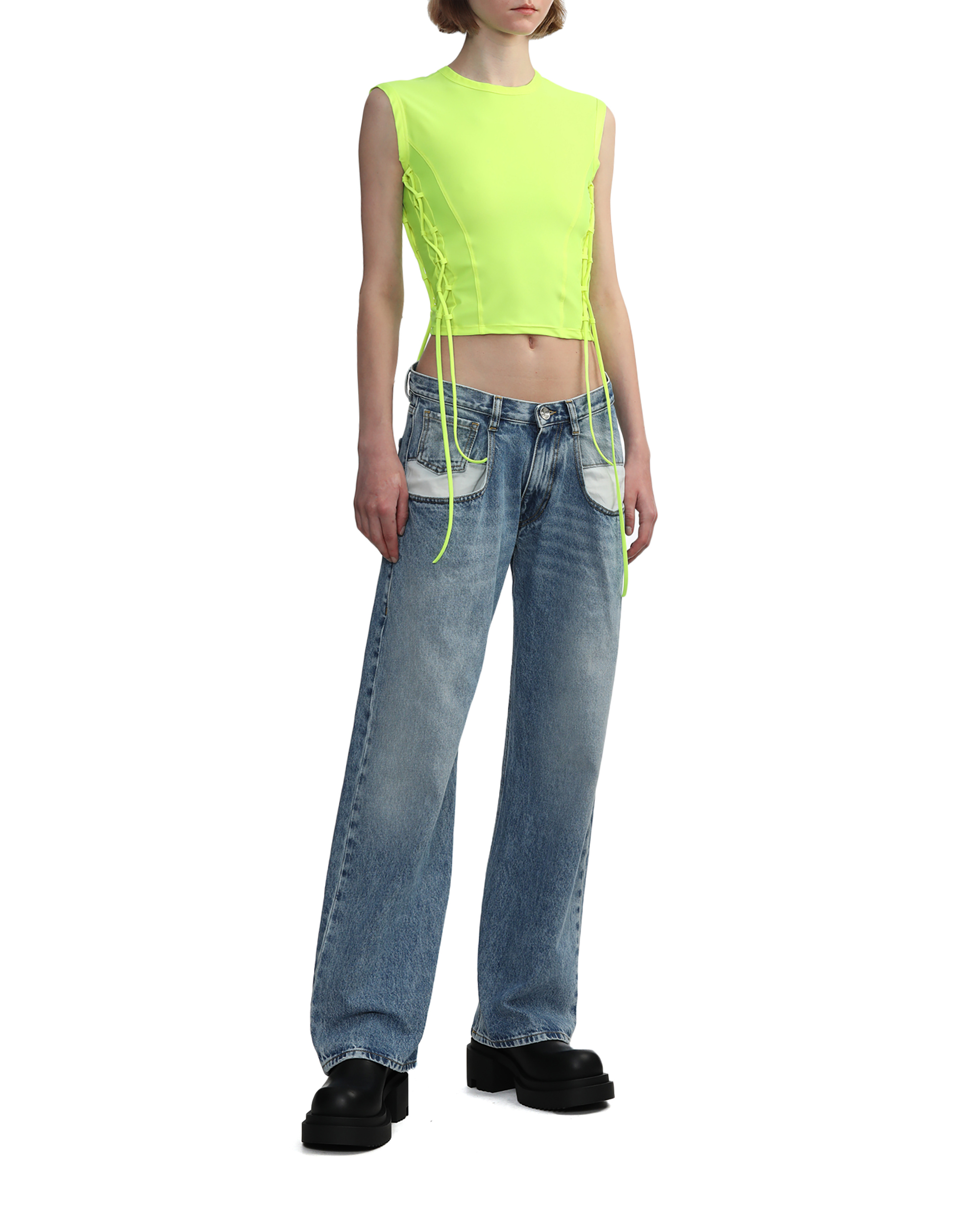 VETEMENTS Top de tirantes con cordones