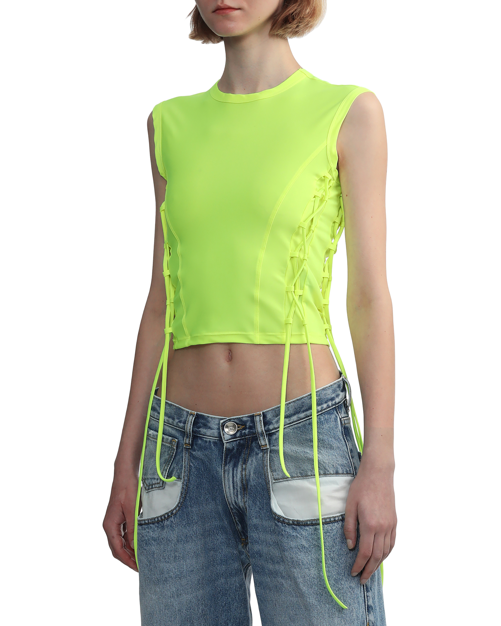 VETEMENTS Top de tirantes con cordones