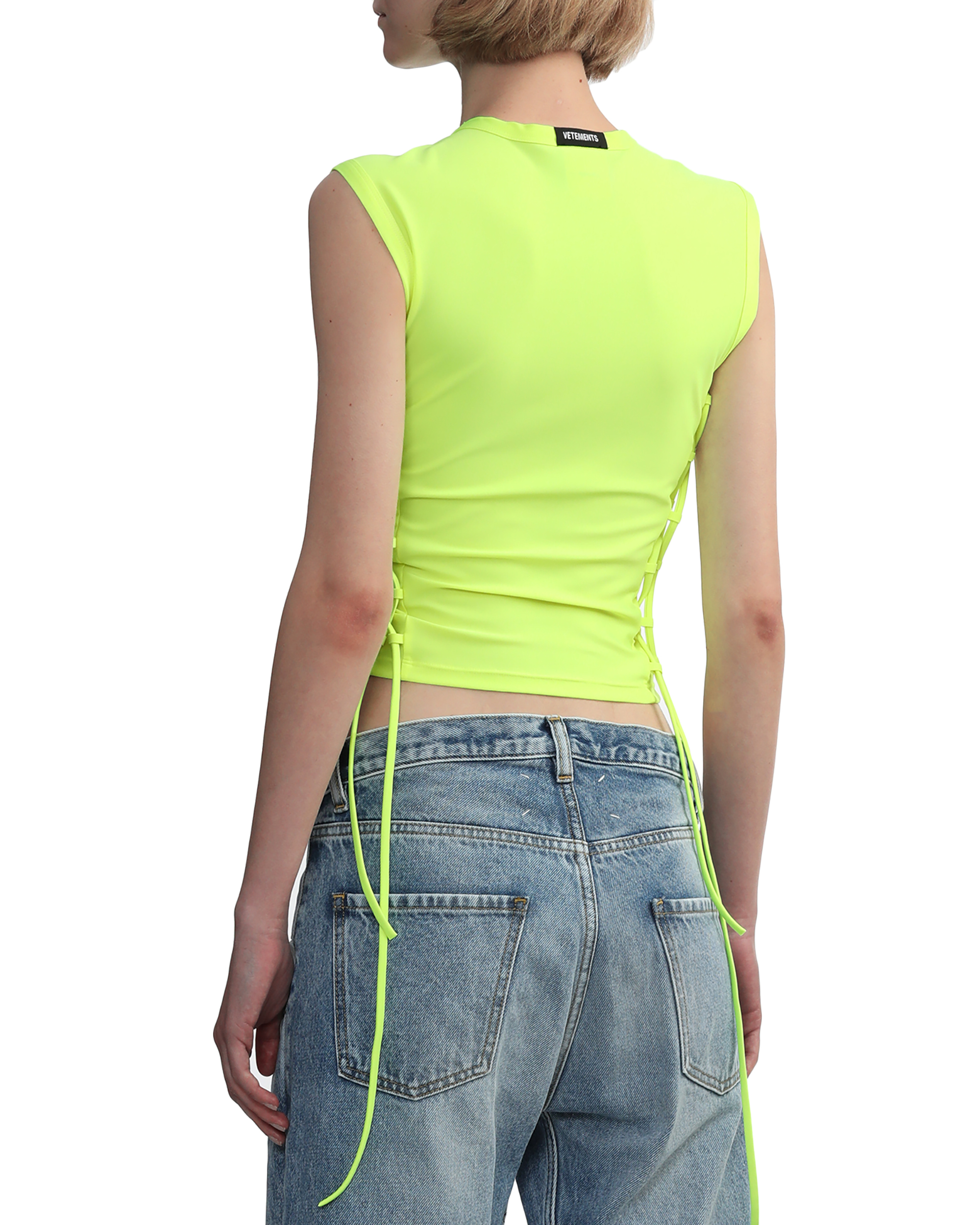 VETEMENTS Top de tirantes con cordones