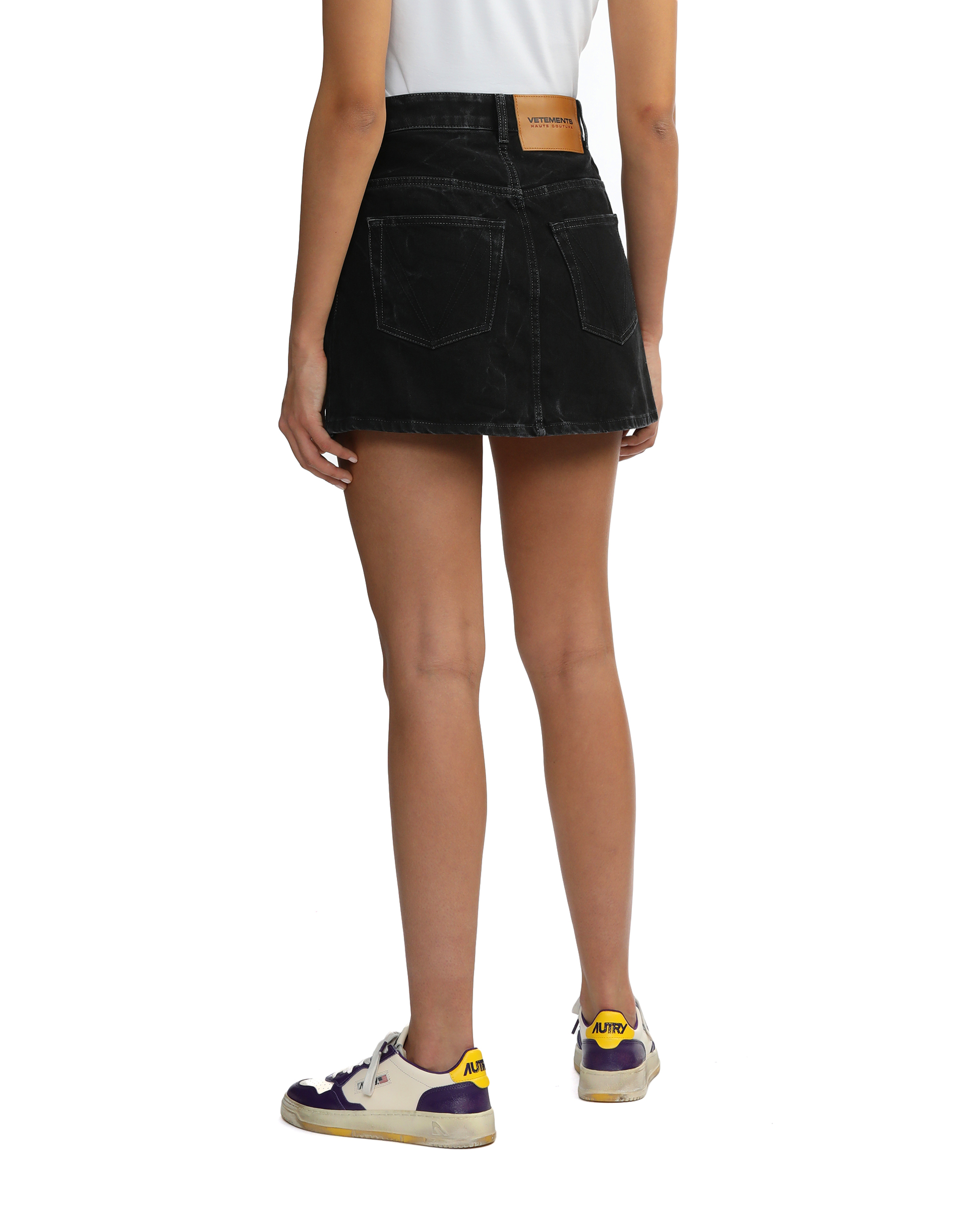 VETEMENTS Minifalda vaquera desgastada