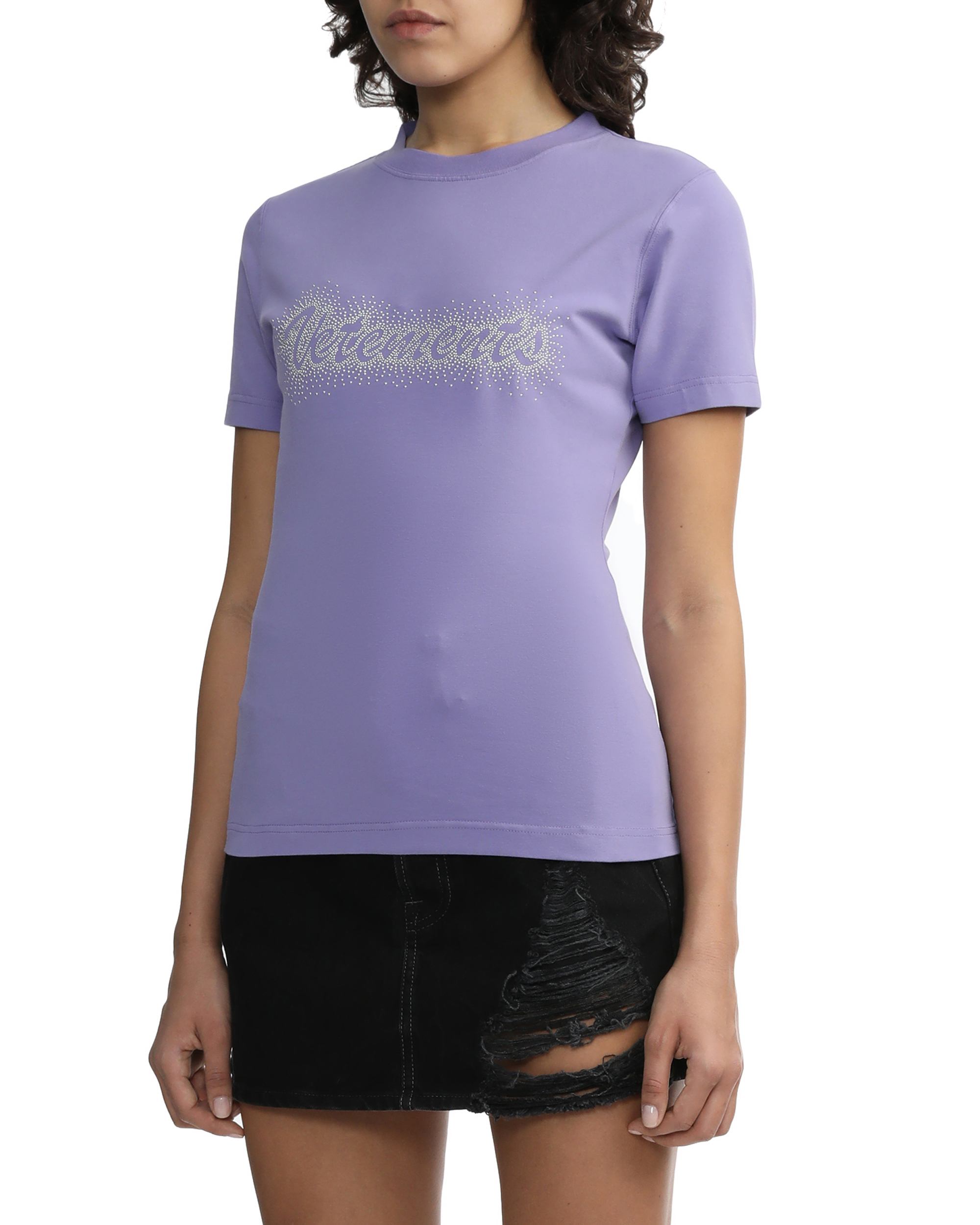 Camiseta ajustada con logo brillante de VETEMENTS