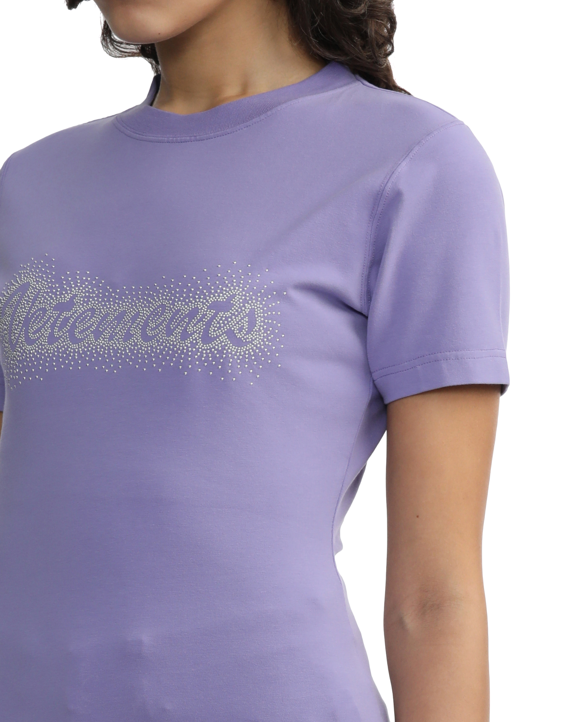 Camiseta ajustada con logo brillante de VETEMENTS