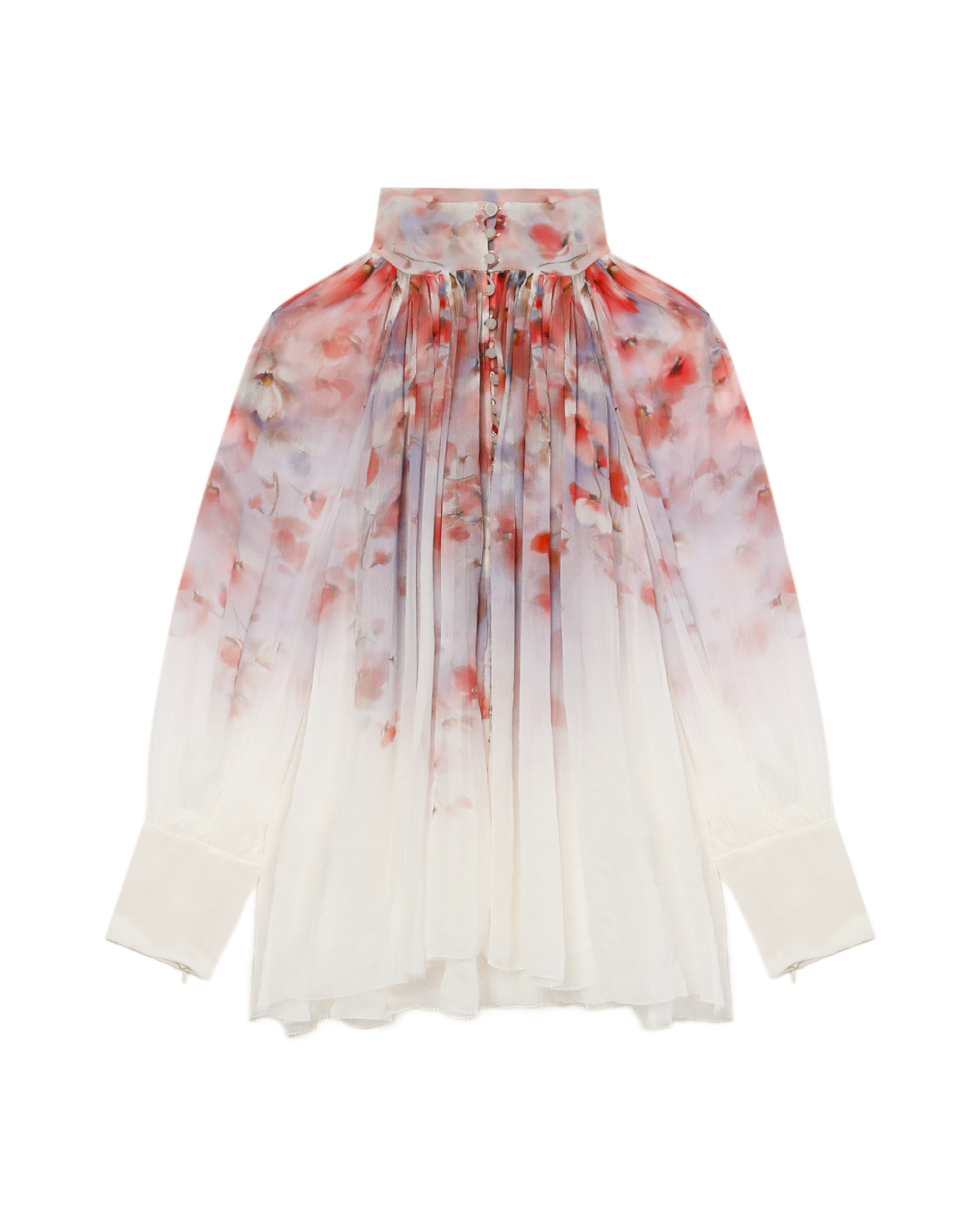 ZIMMERMANN フローラルハイネックシフォンシャツ