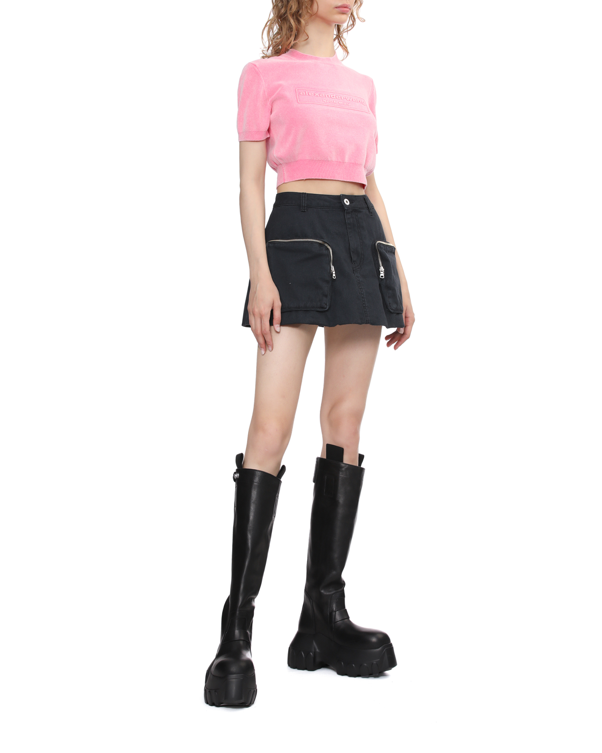 アレキサンダーワン シェニールロゴ プルオーバー